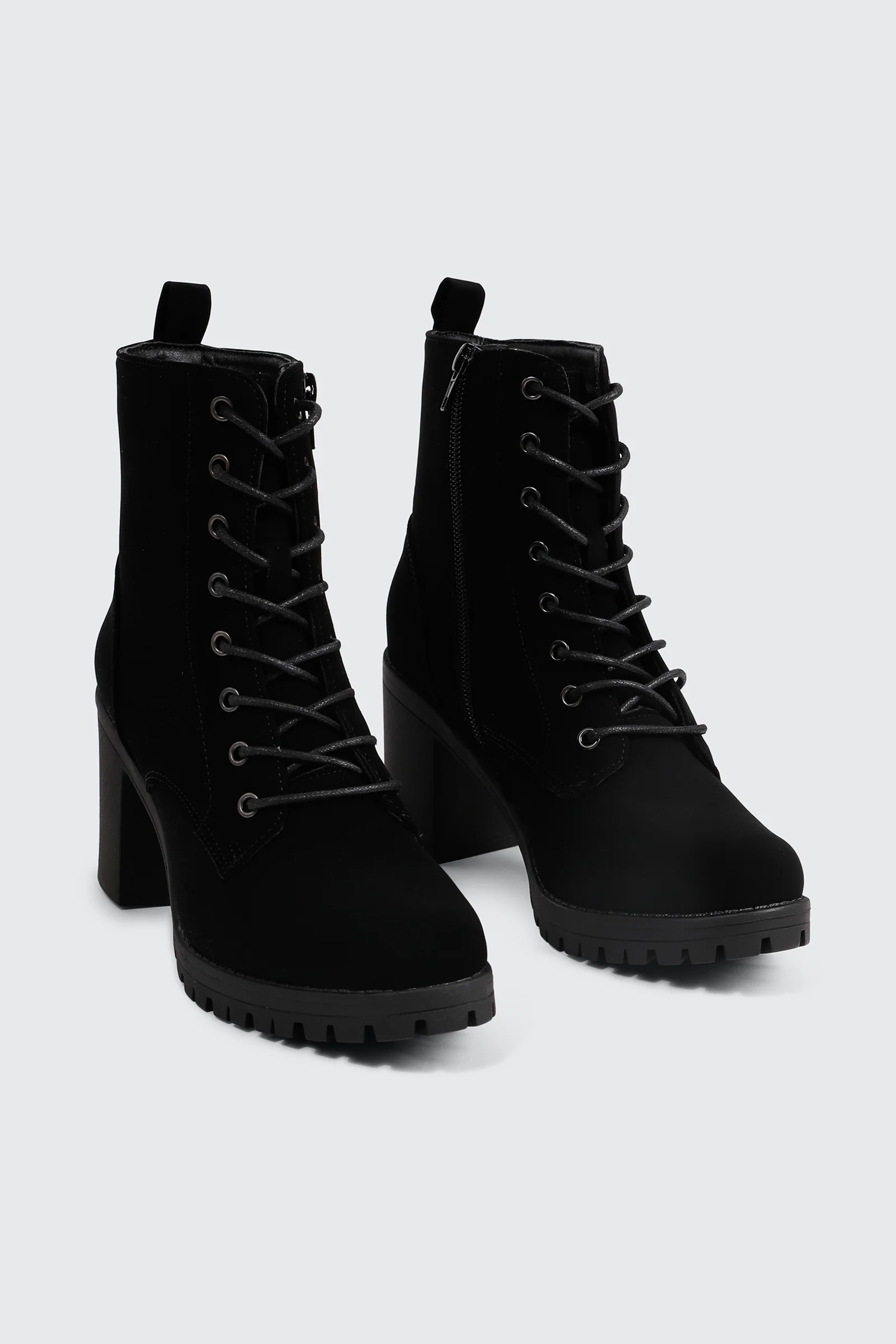 Block Heel Lace Up Booties - Image 2