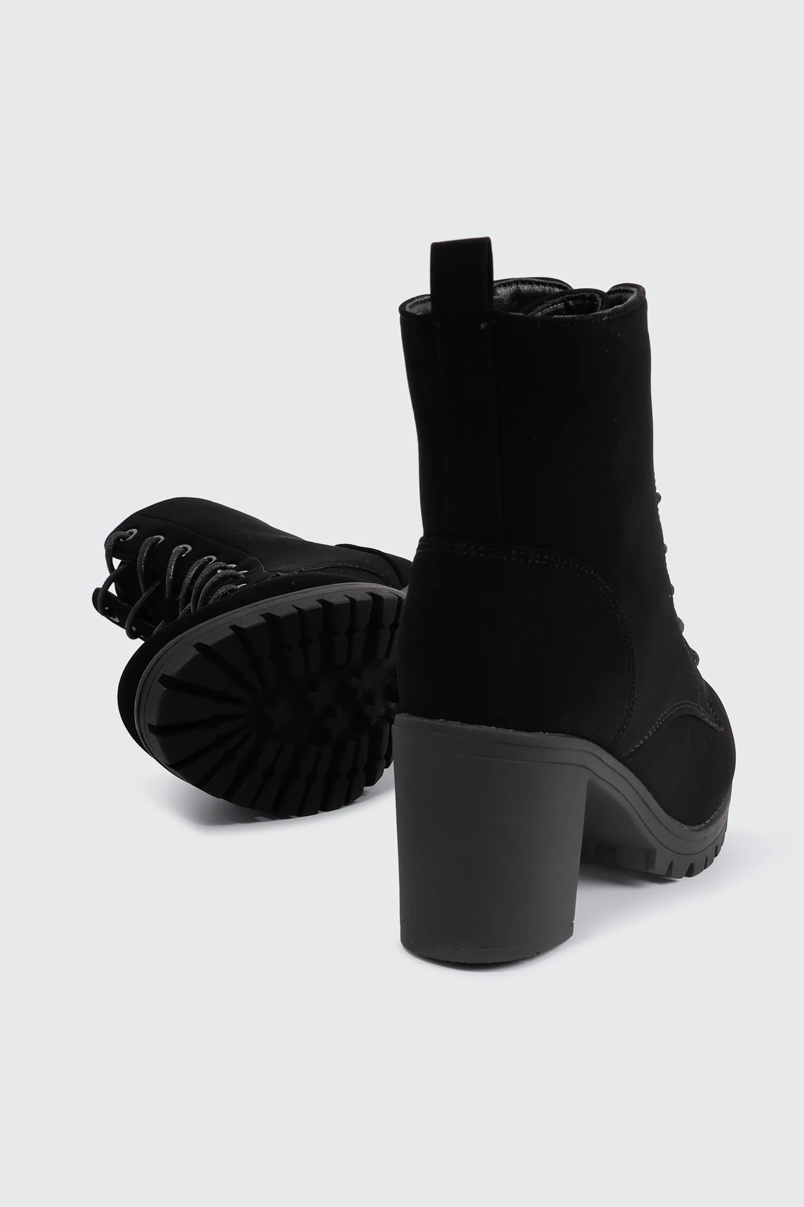 Block Heel Lace Up Booties - Image 3
