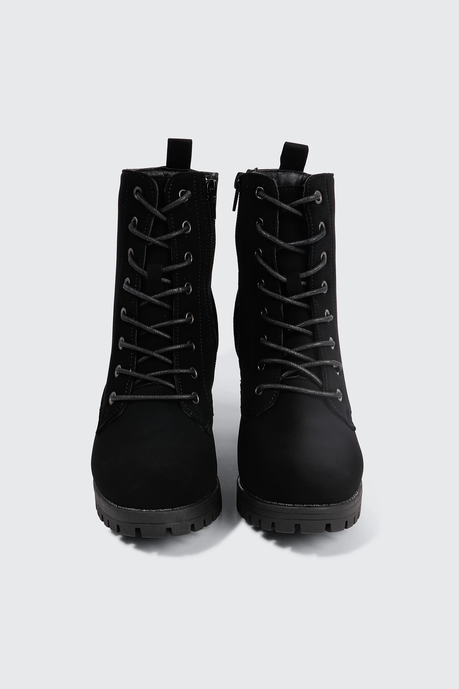 Block Heel Lace Up Booties - Image 4