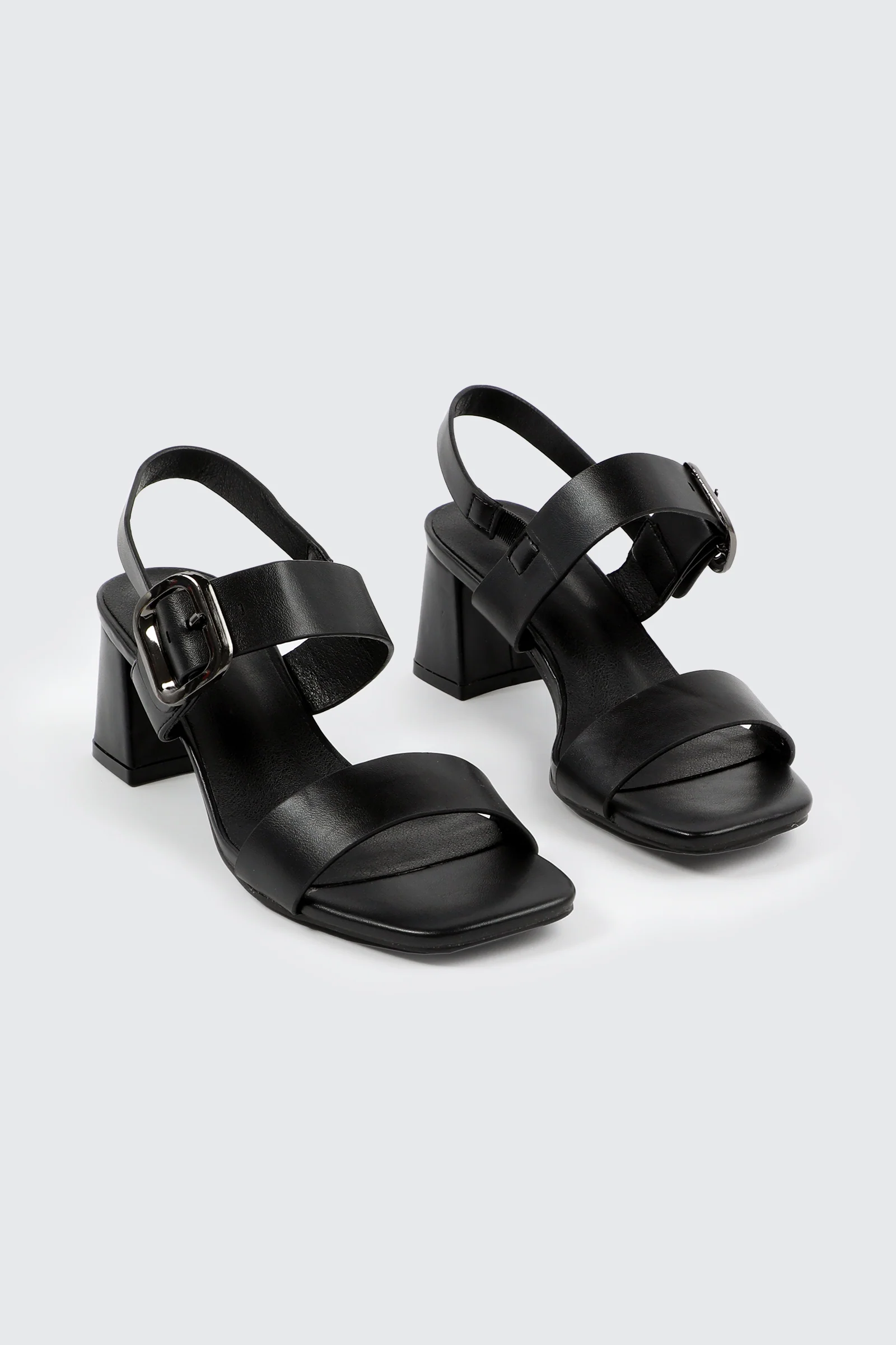 Block Heel Sandals with Buckle Strap - Image 6