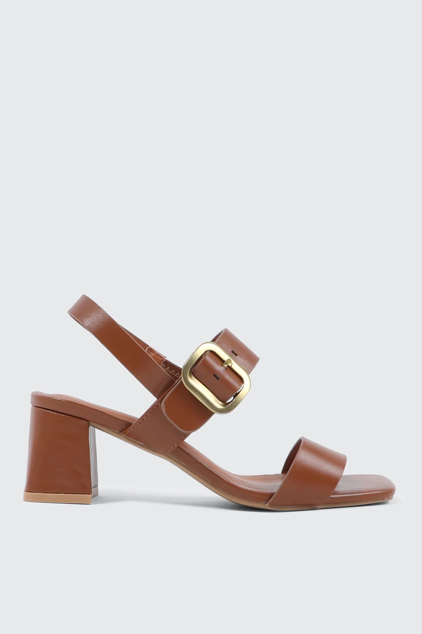 Block Heel Sandals with Buckle Strap - Image 2