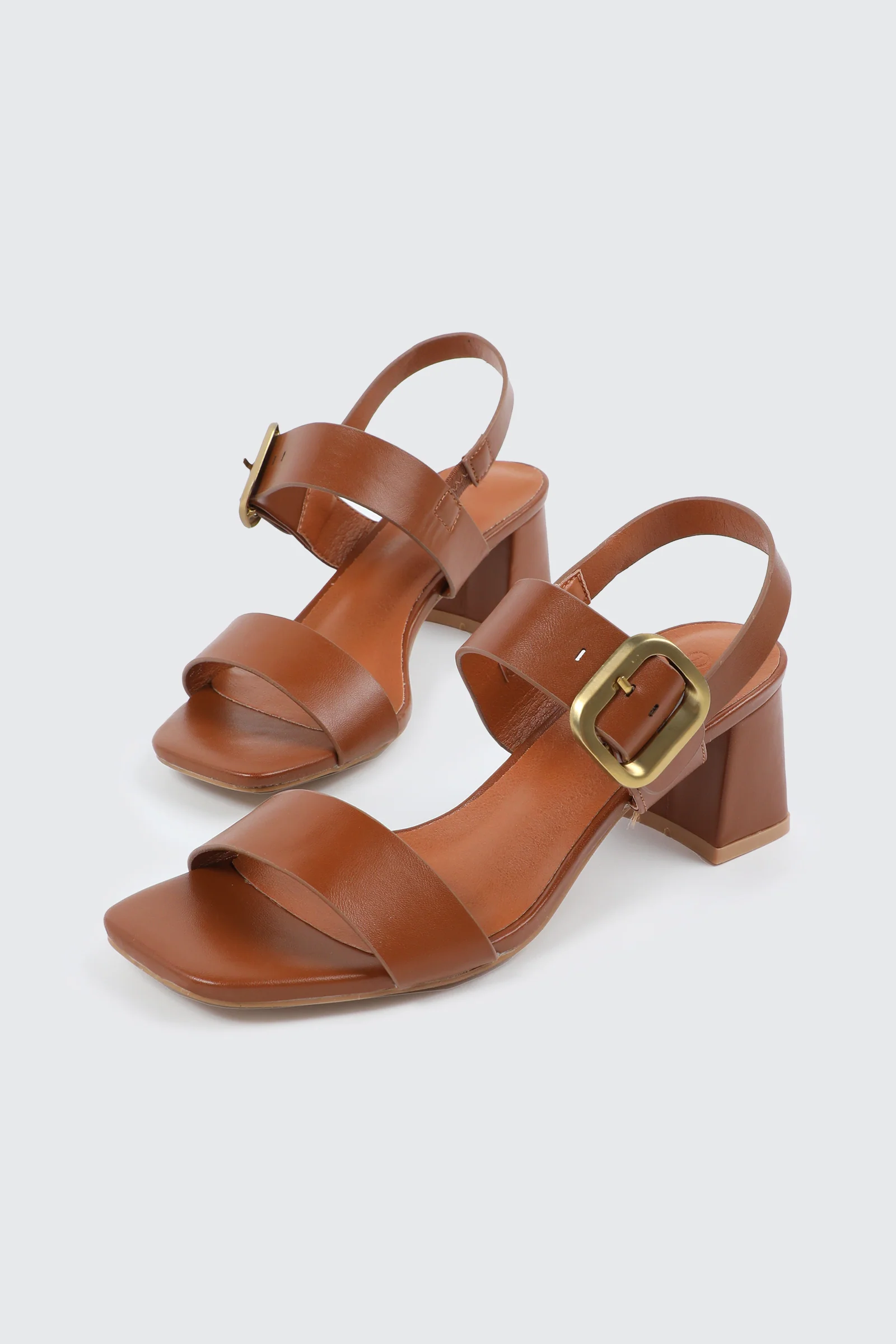 Block Heel Sandals with Buckle Strap - Image 3