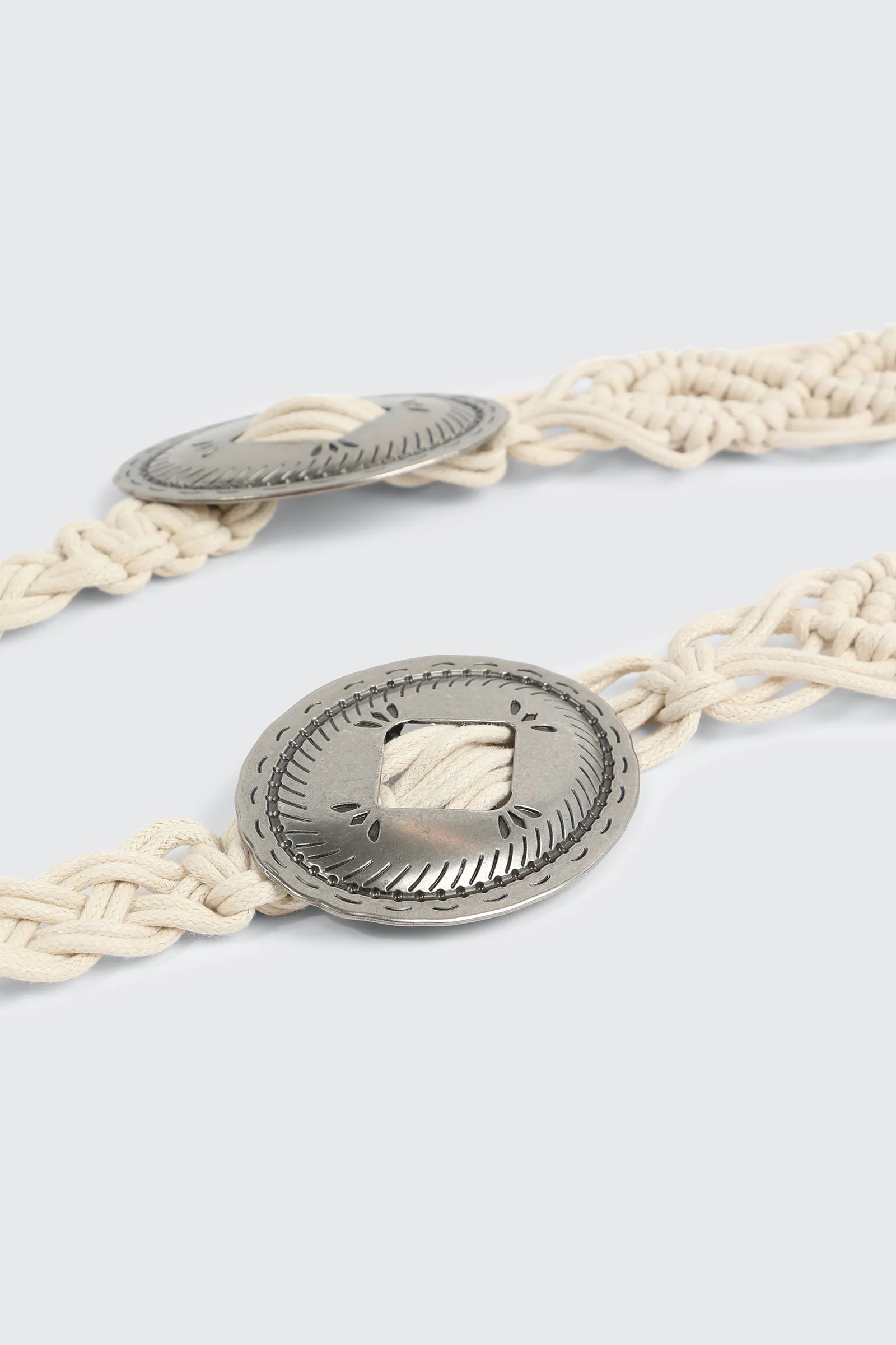 Braided Cord Belt with Medallions - Image 2