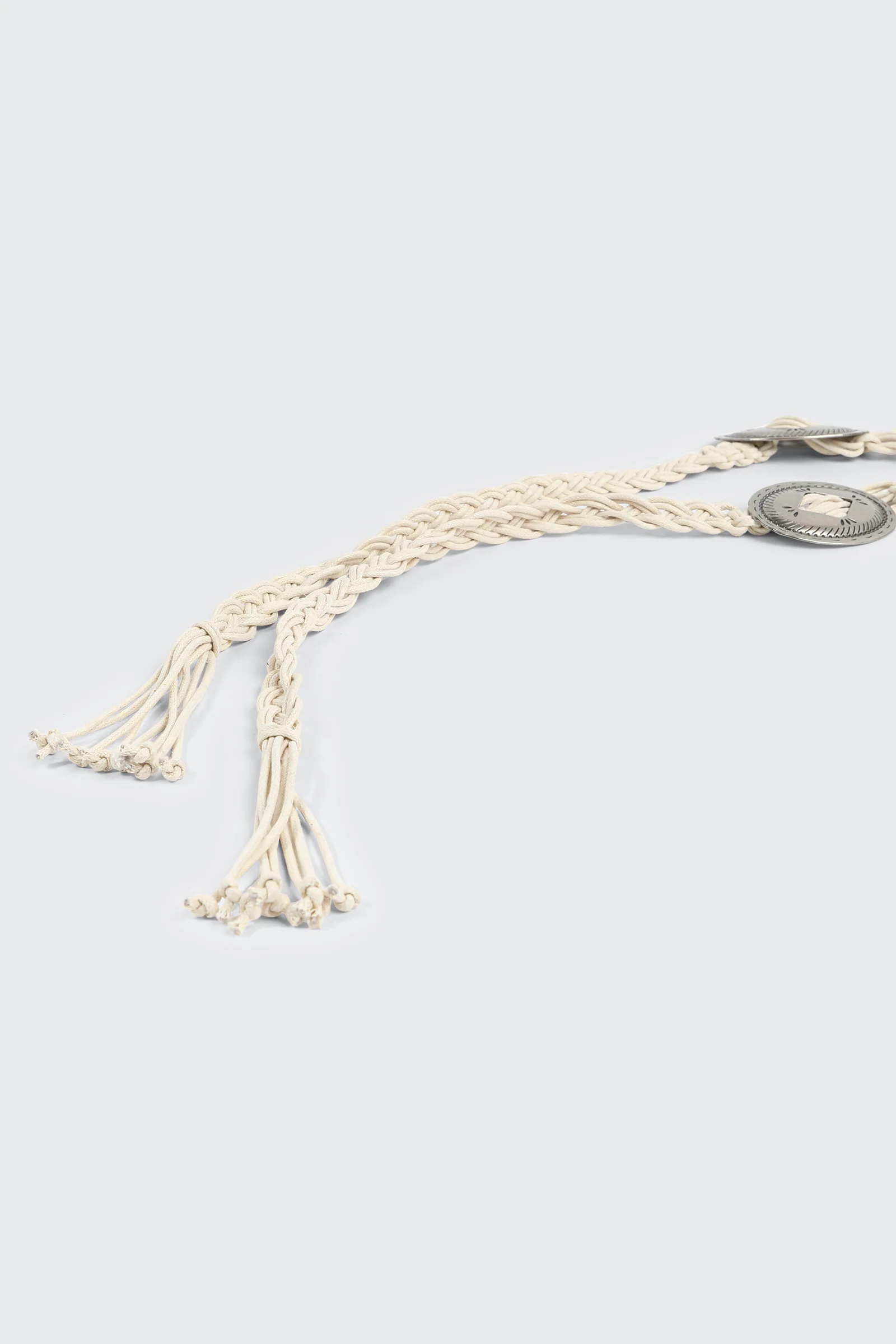 Braided Cord Belt with Medallions - Image 3