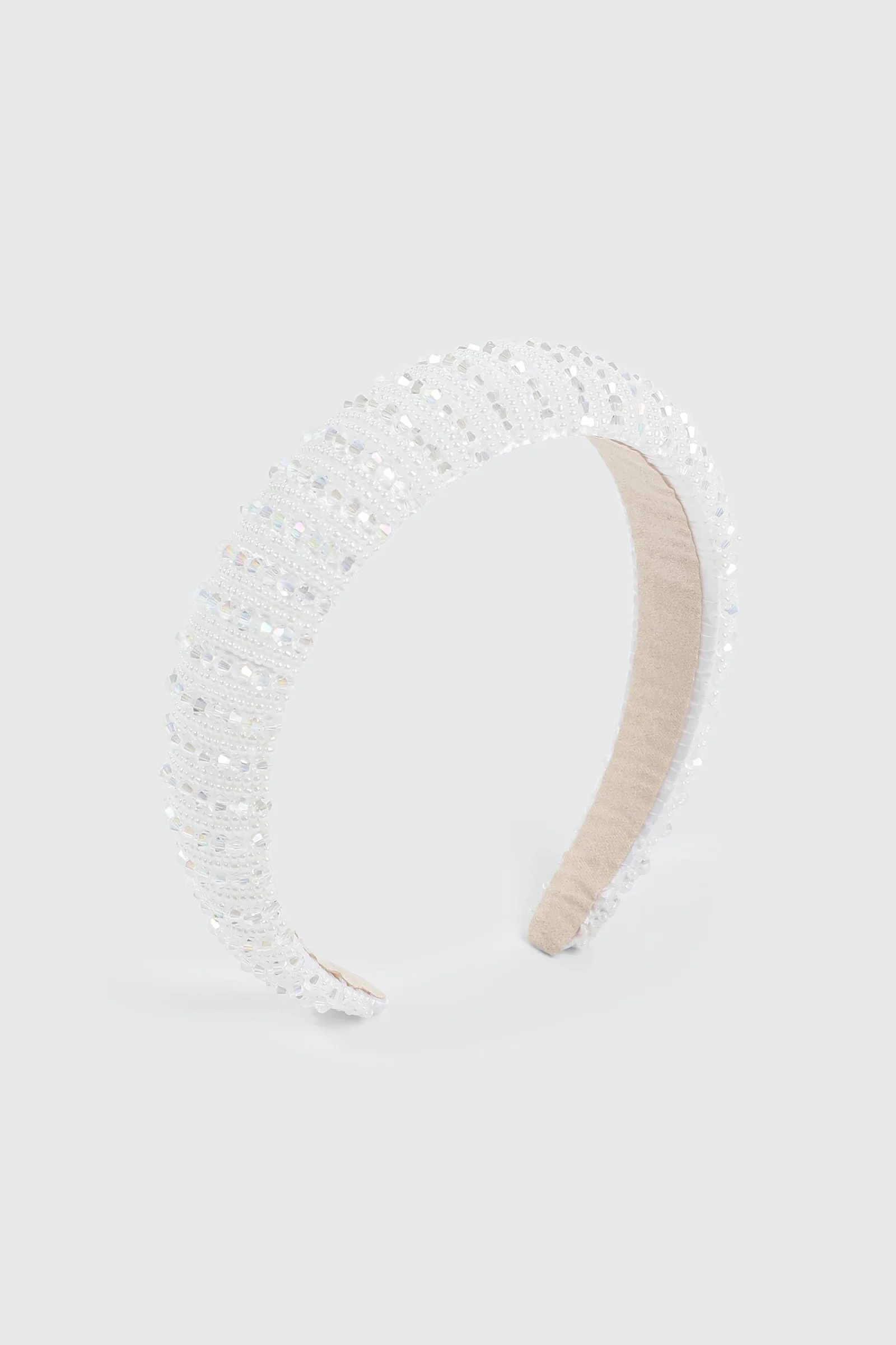 Bridal Beaded Woven Headband - Image 2