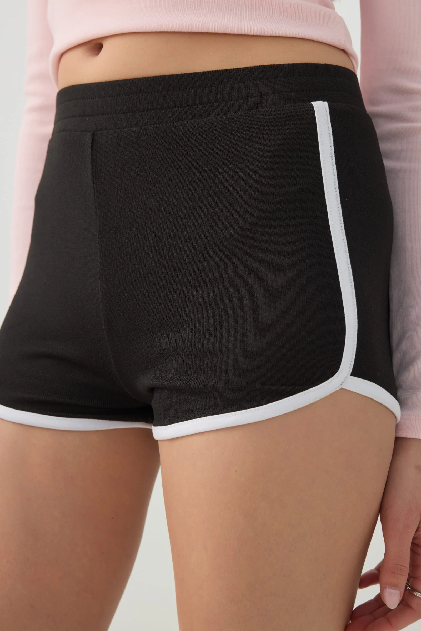 Brushed Knit Contrast Trim Shorts - Image 3