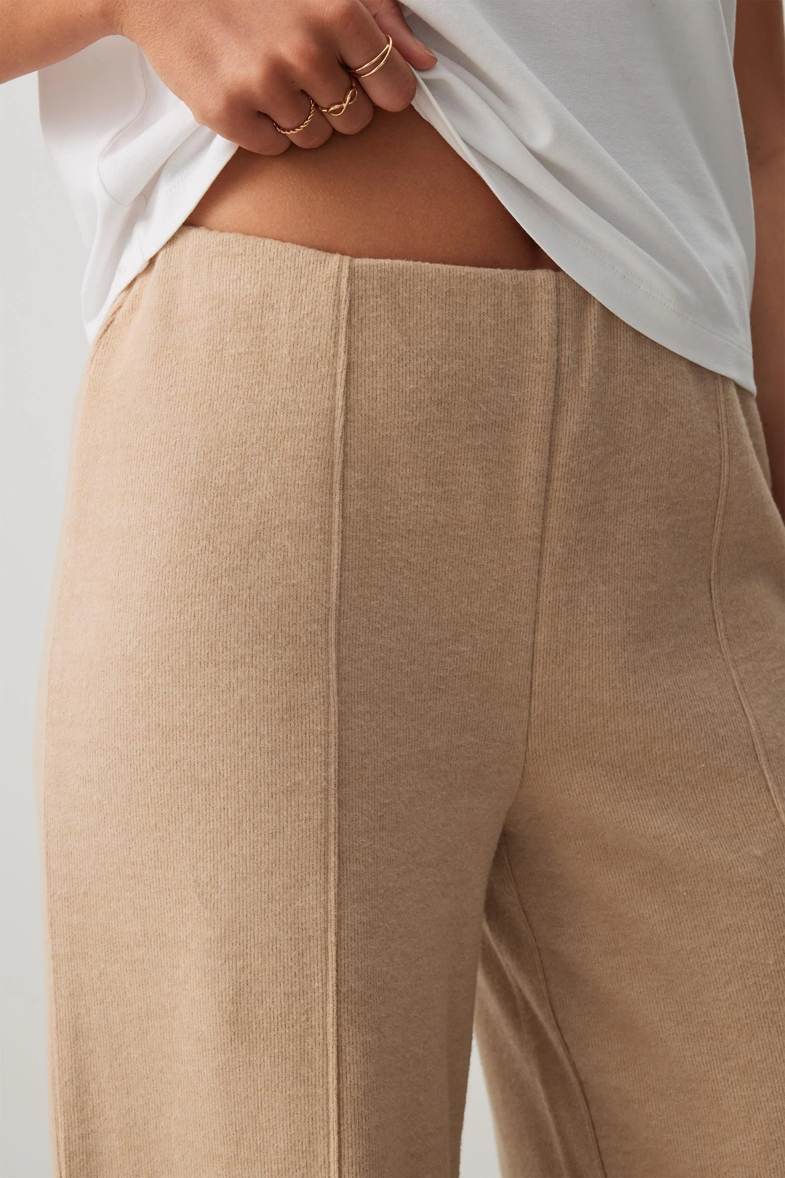 Brushed Knit Wide Leg Pants - Image 3