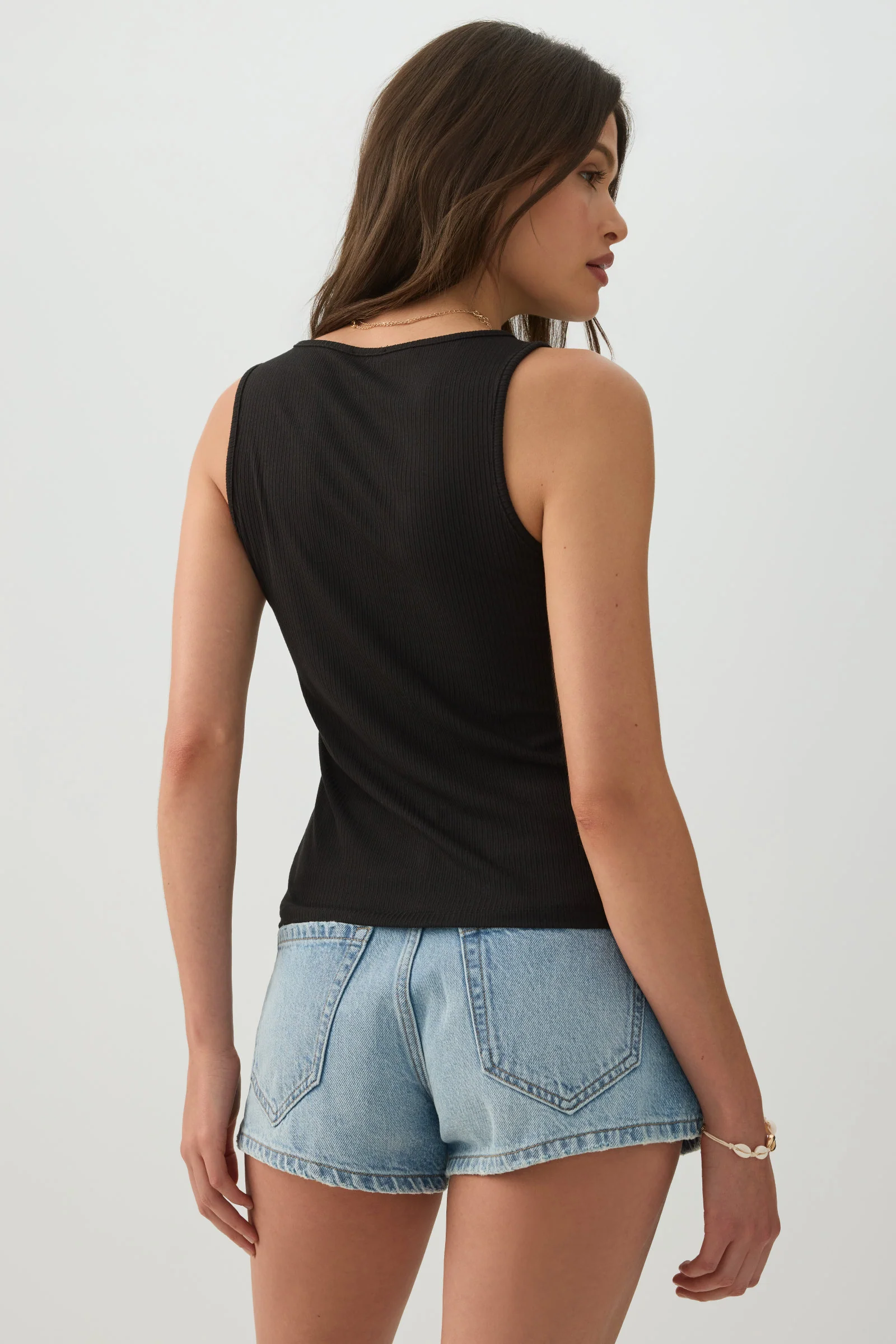 Button Front Rib Tank Top - Image 4