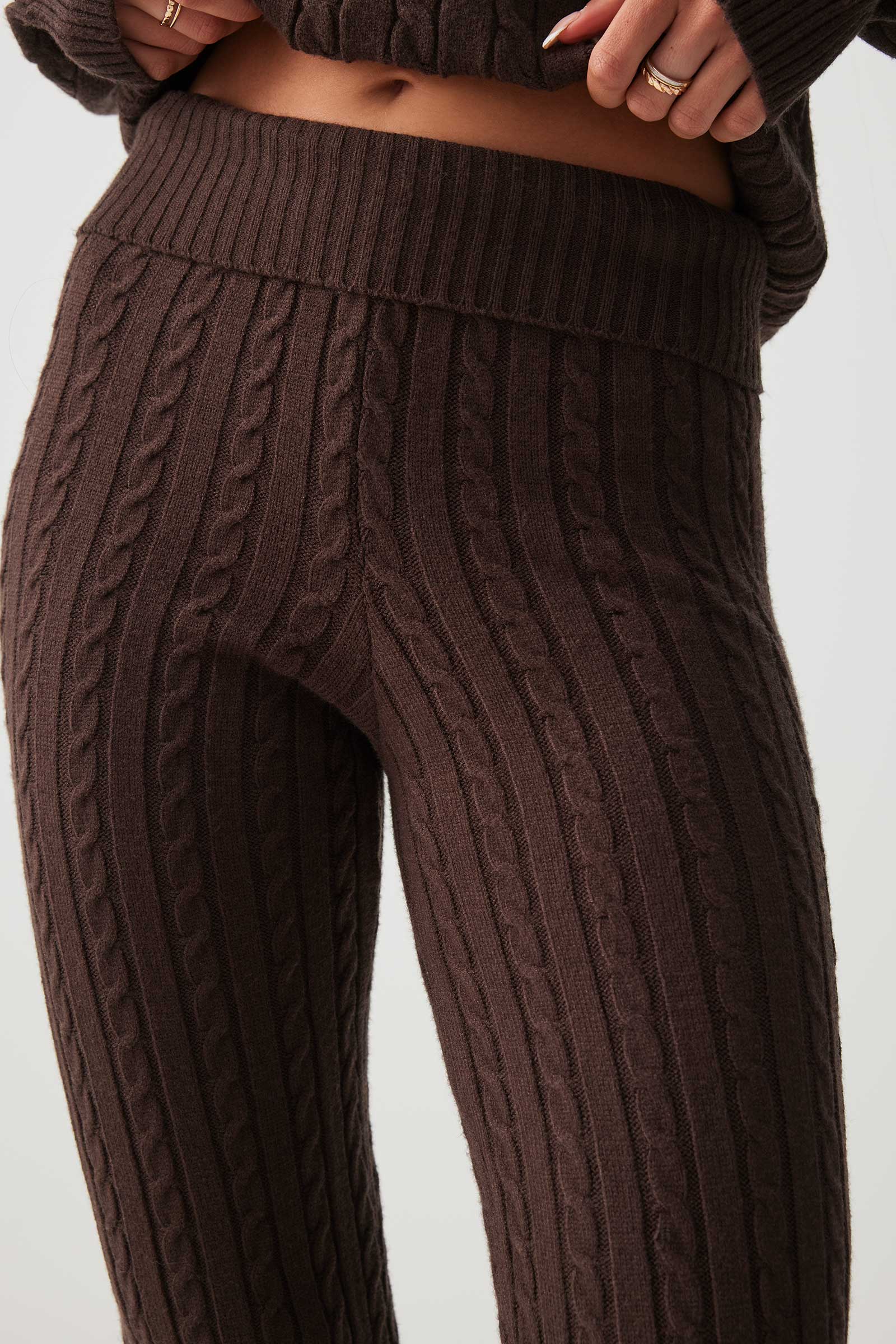 Cable Knit Flare Pants - Image 3