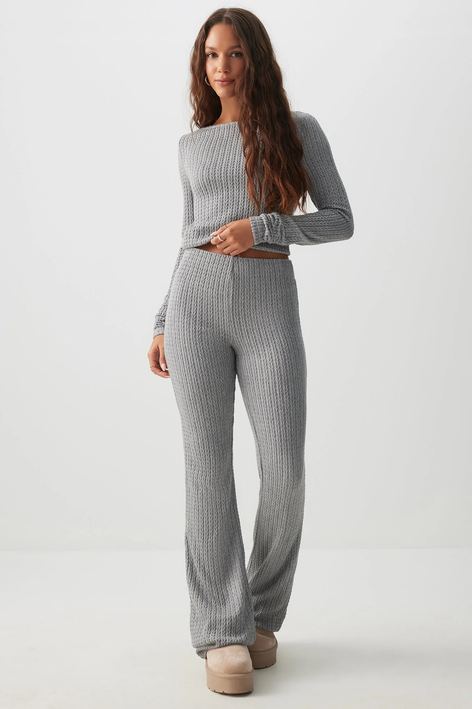 Cable Knit Flare Pants - Image 2