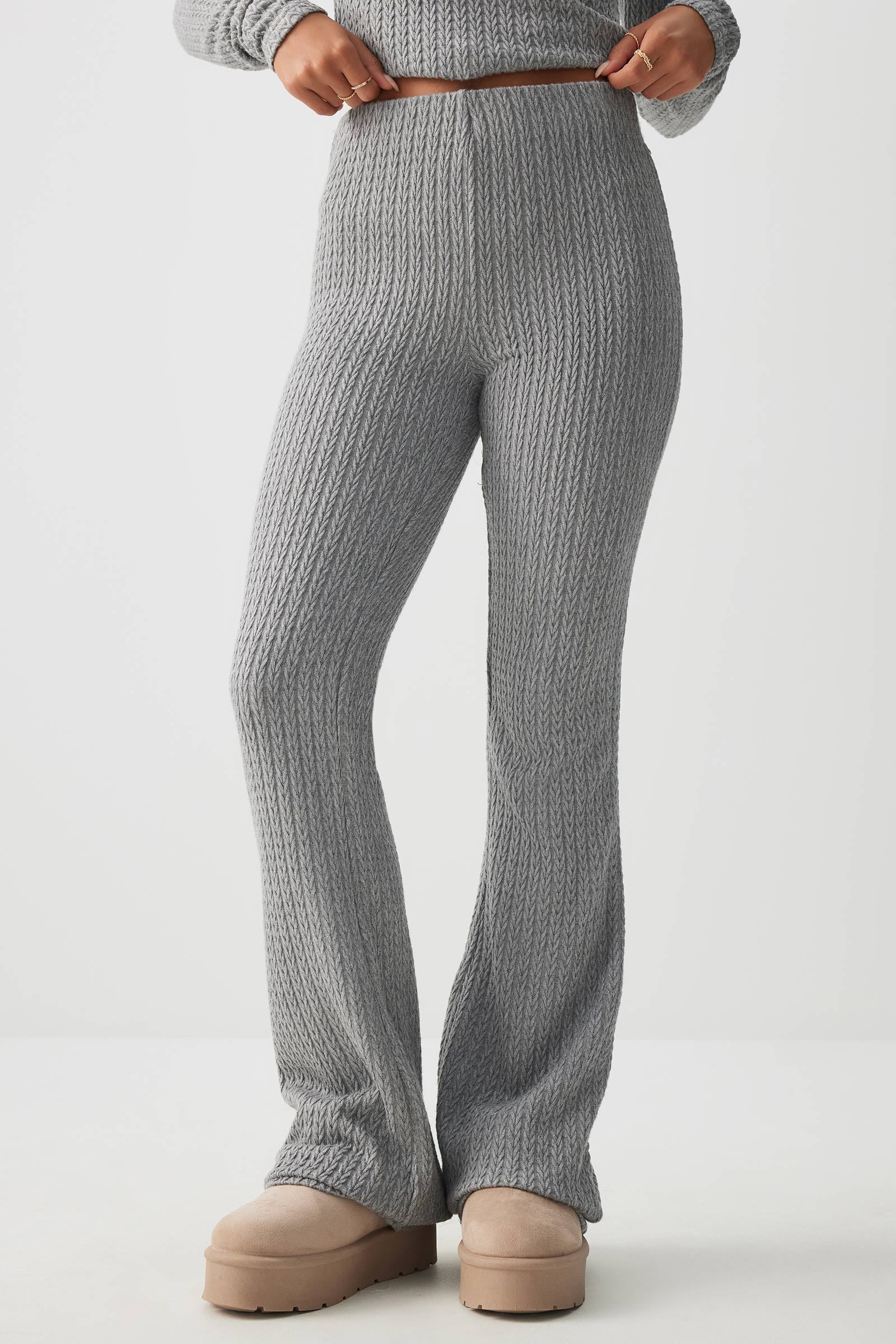 Cable Knit Flare Pants - Image 3