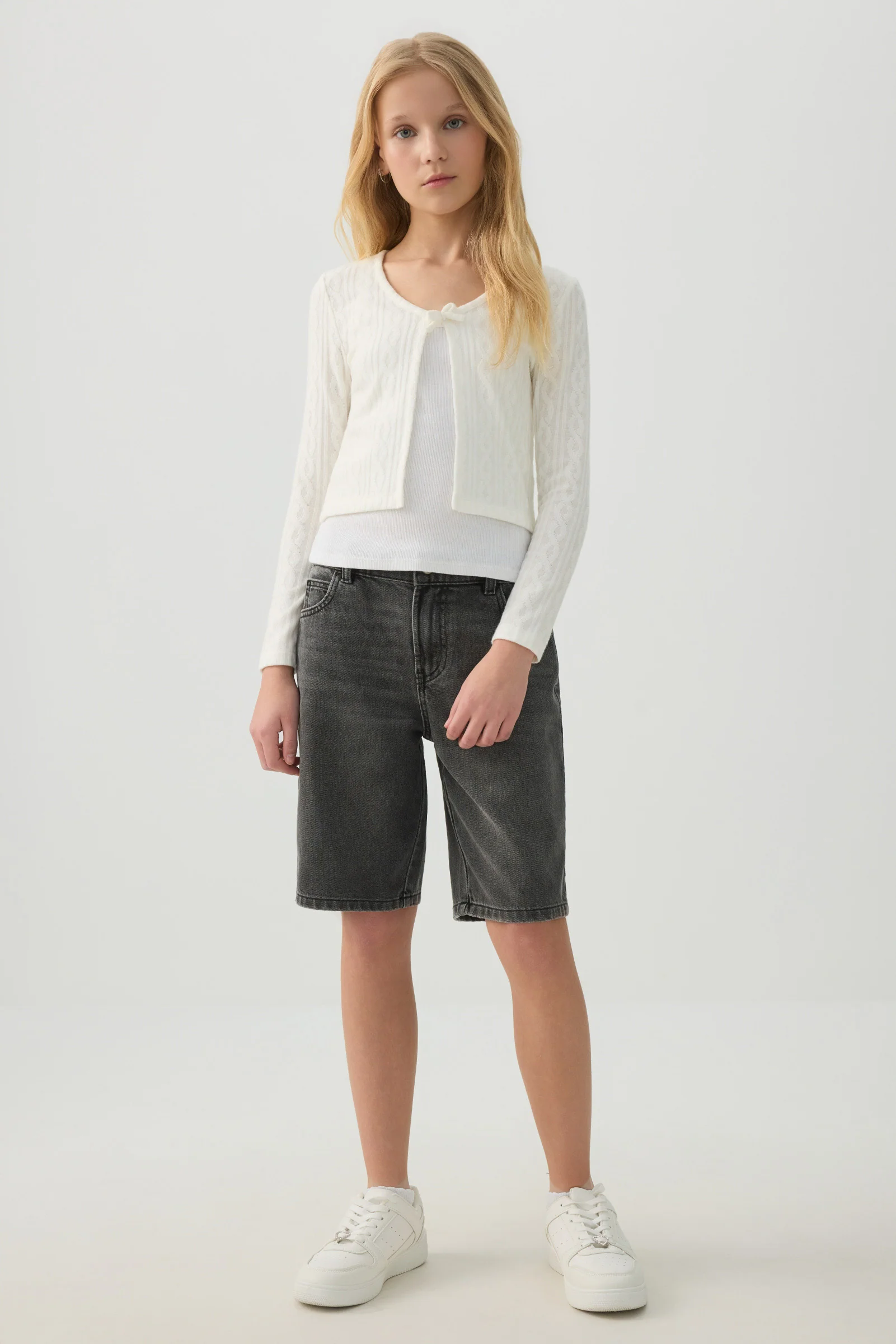 Cardigan with Bow Detail - Image 3