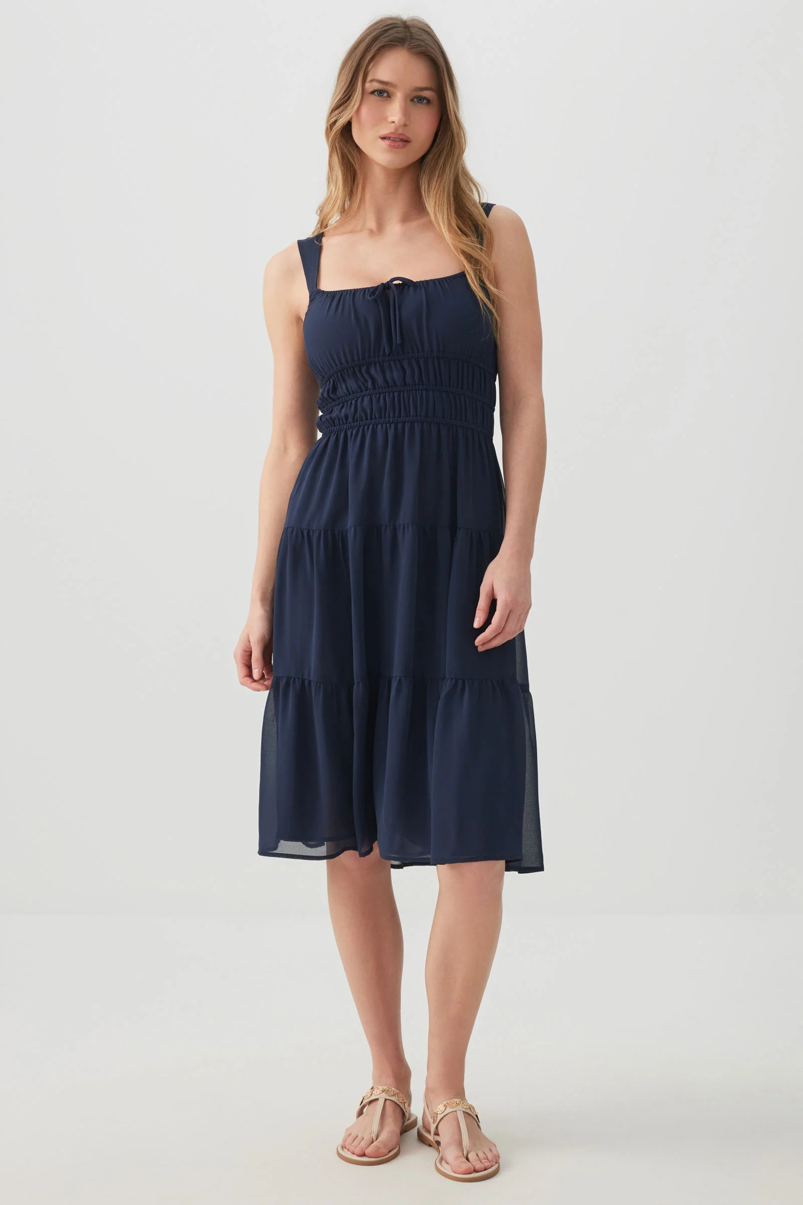 Chiffon Midi Tiered Dress - Image 2