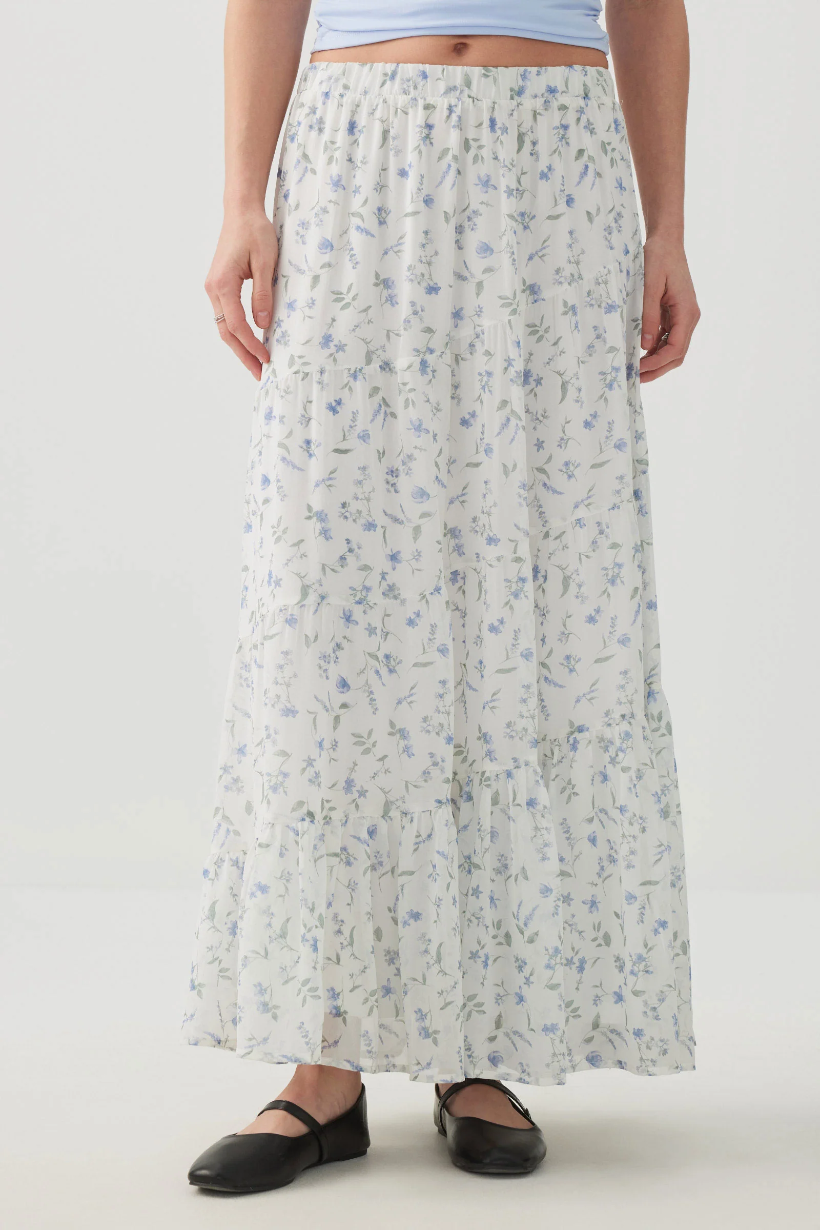 Chiffon Tiered Maxi Skirt - Image 3