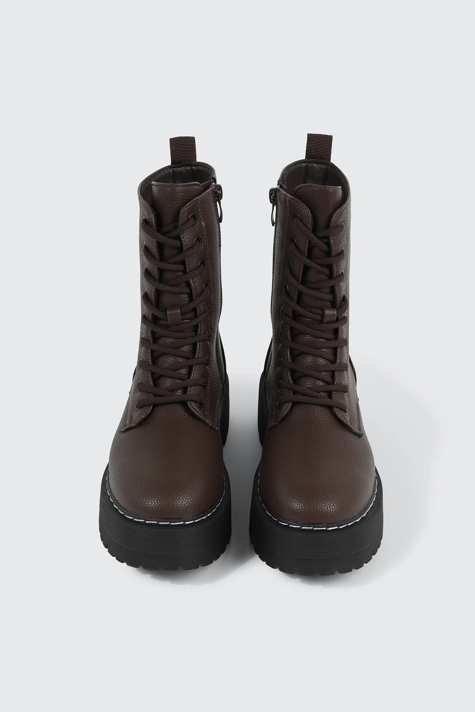 Chunky Lace Up Ankle Boots - Image 4