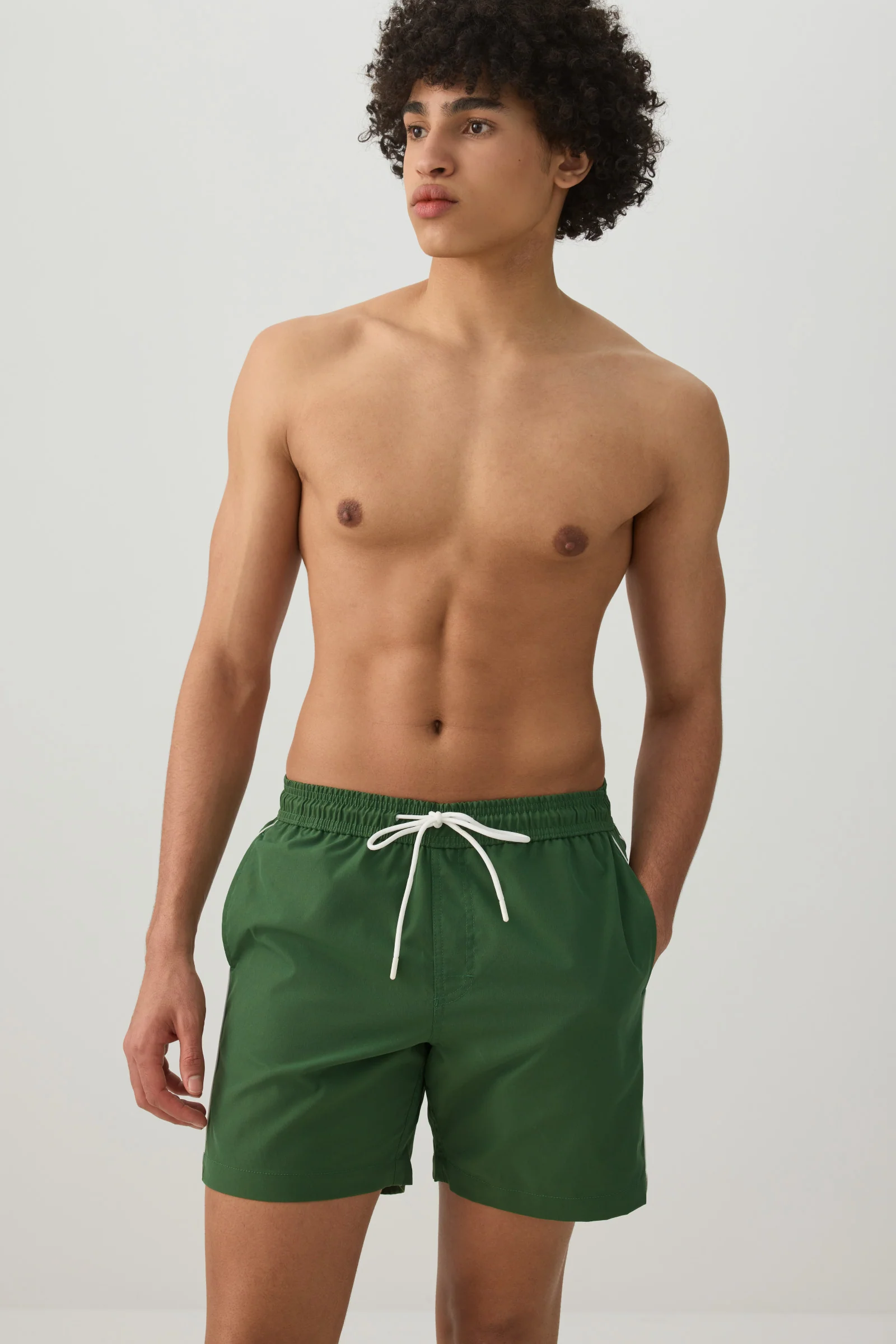 Contrast Piping Swim Trunks - Image 3
