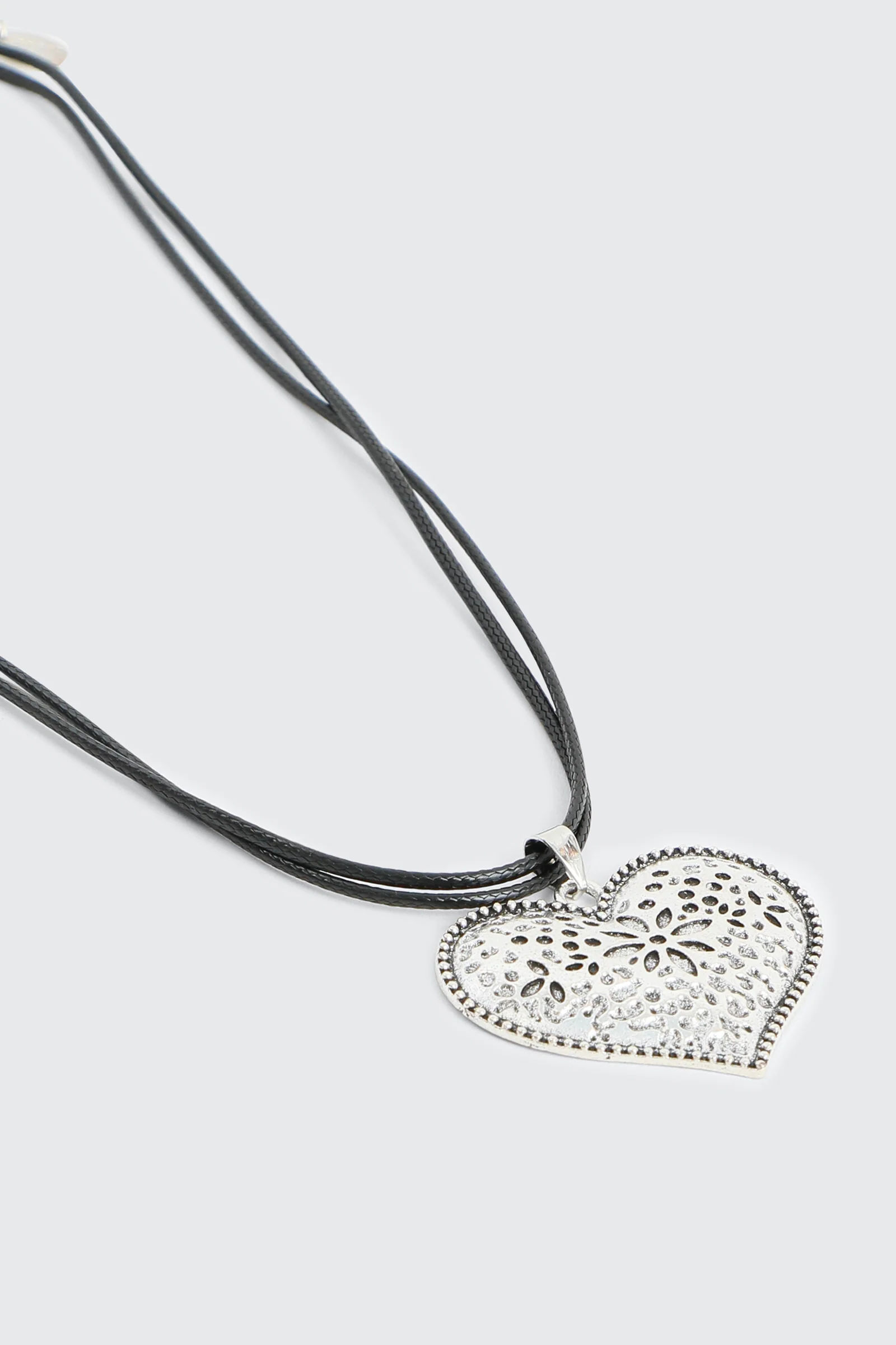 Cord Necklace with Heart Pendant - Image 2