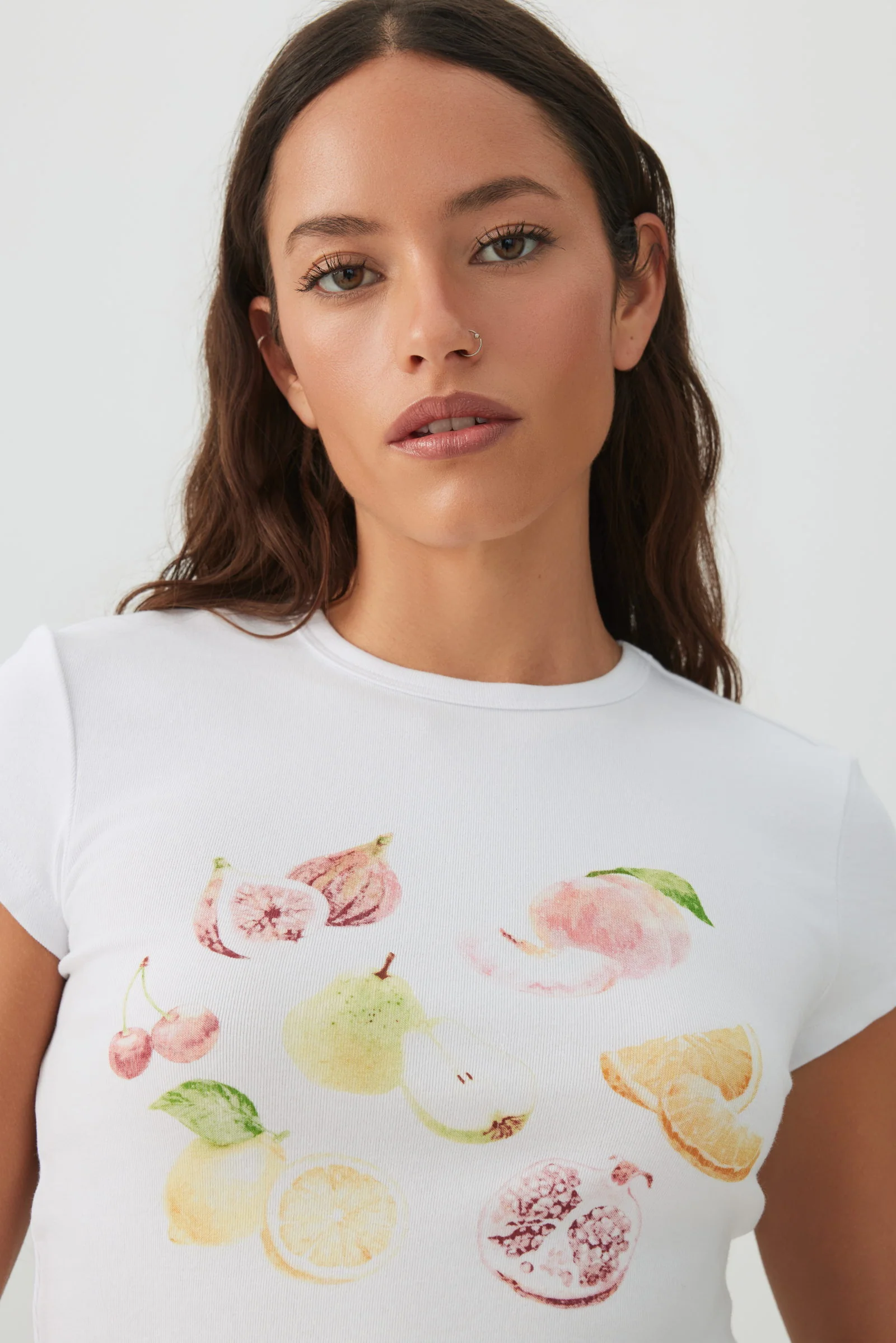 Cotton Blend Ribbed Crop T-Shirt - Image 3
