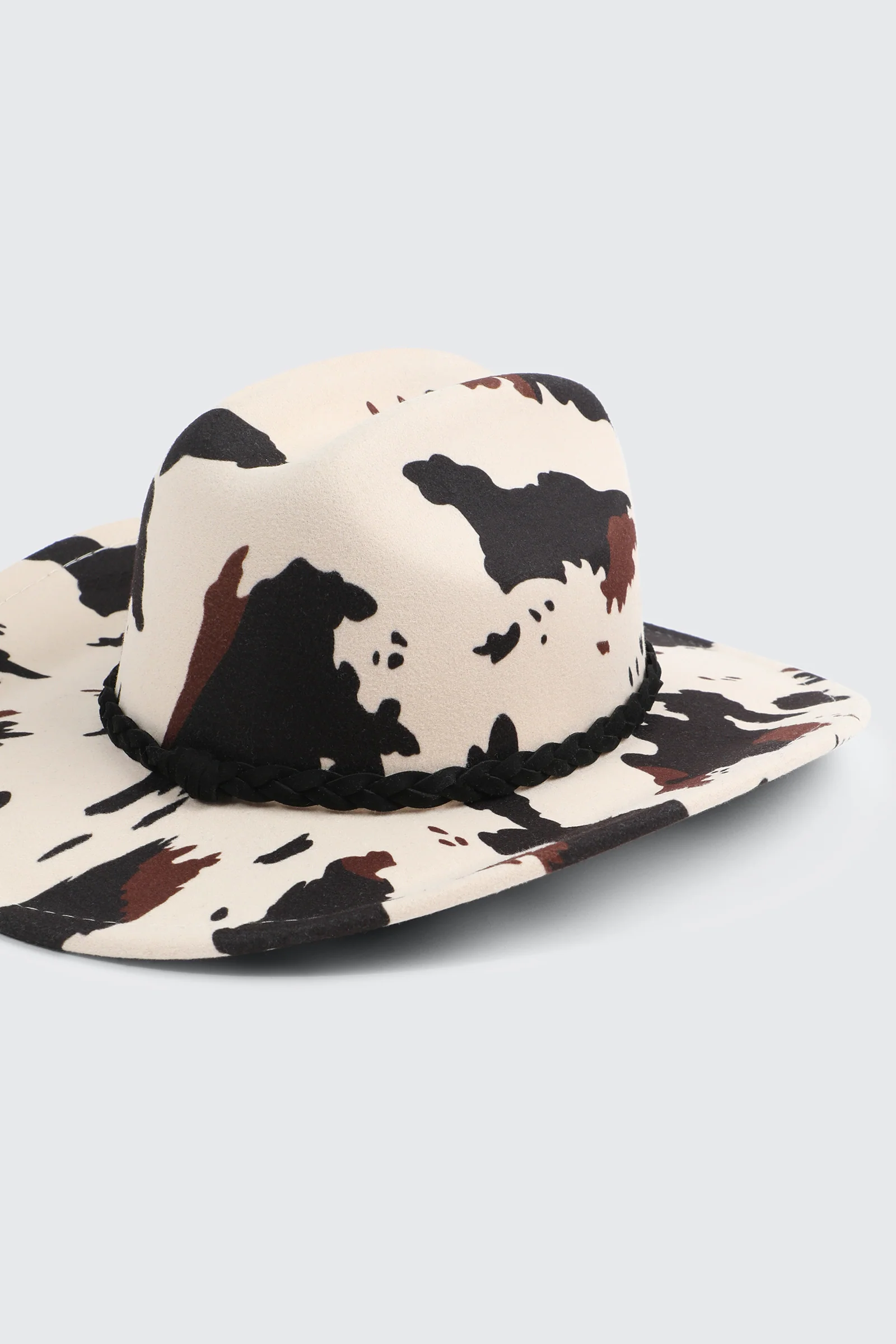 Cow Print Felt Cowboy Hat - Image 2