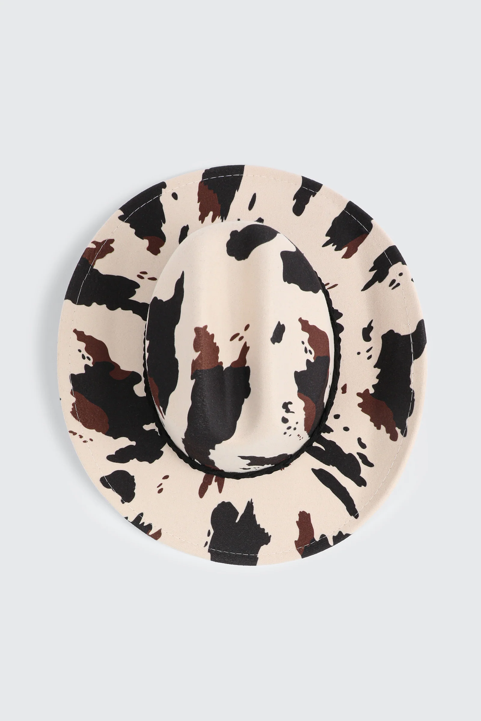 Cow Print Felt Cowboy Hat - Image 3