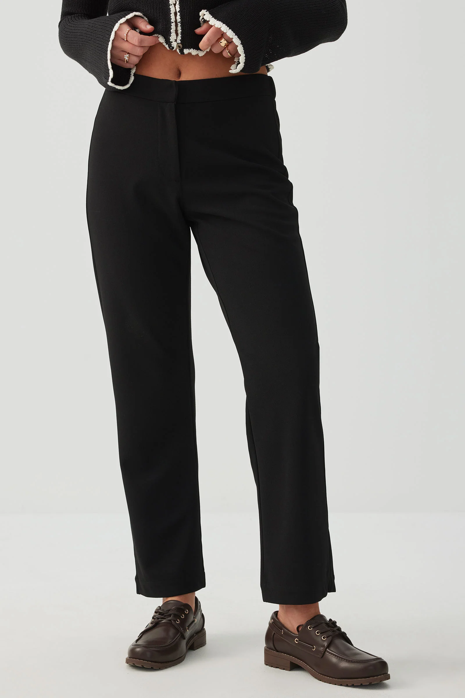 Crepe Crop Kick Flare Pants - Image 2