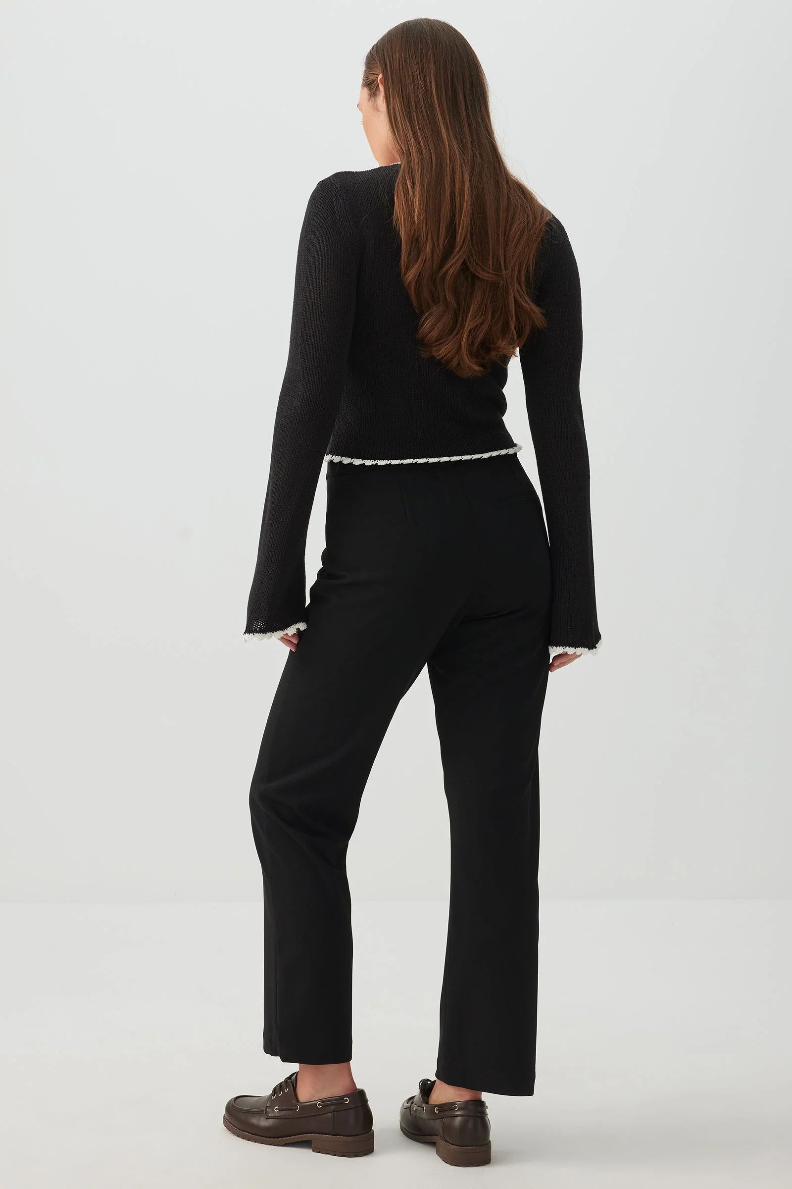 Crepe Crop Kick Flare Pants - Image 4