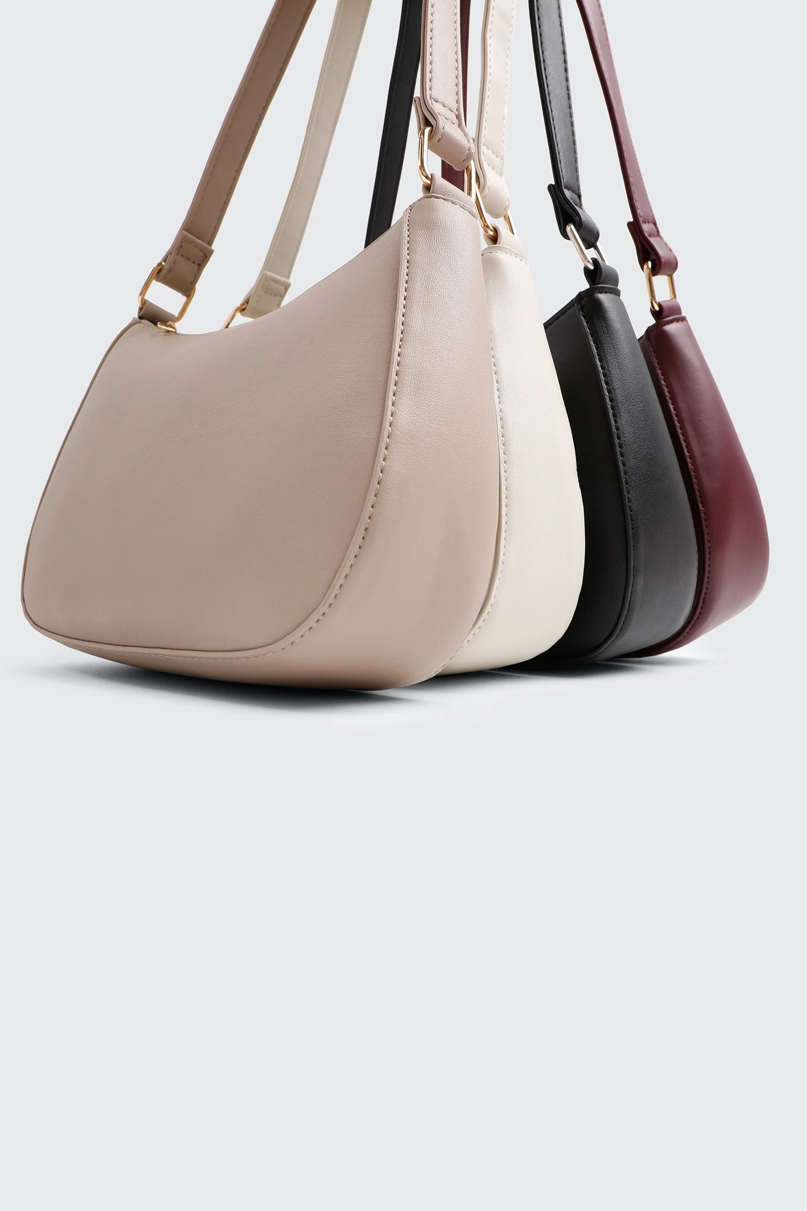 Crescent Faux Leather Shoulder Bag - Image 4