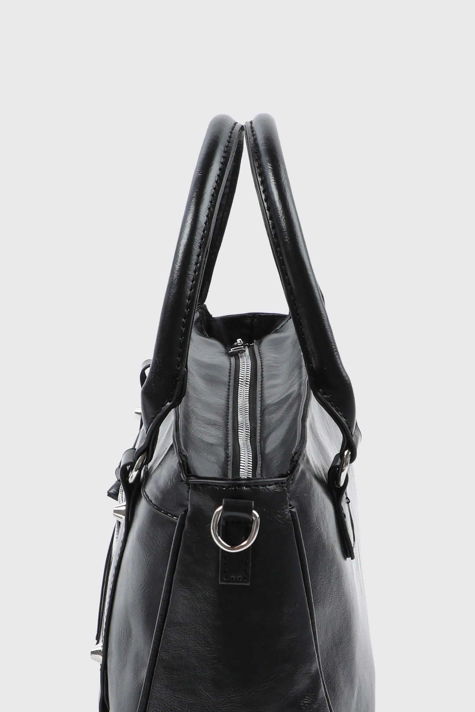 Crinkle Faux Leather Tote Bag - Image 4