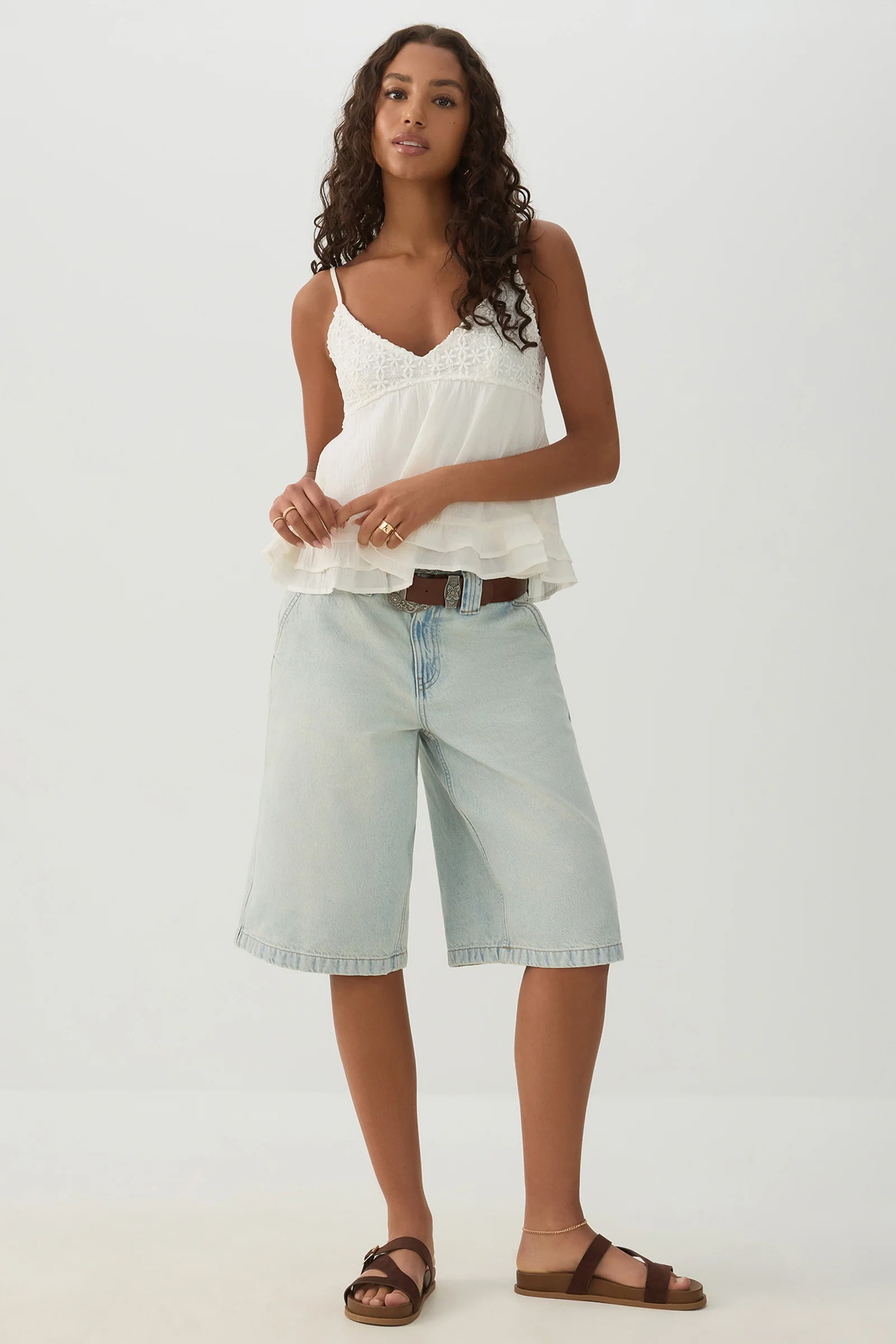 Crochet Bust Babydoll Tank Top - Image 2