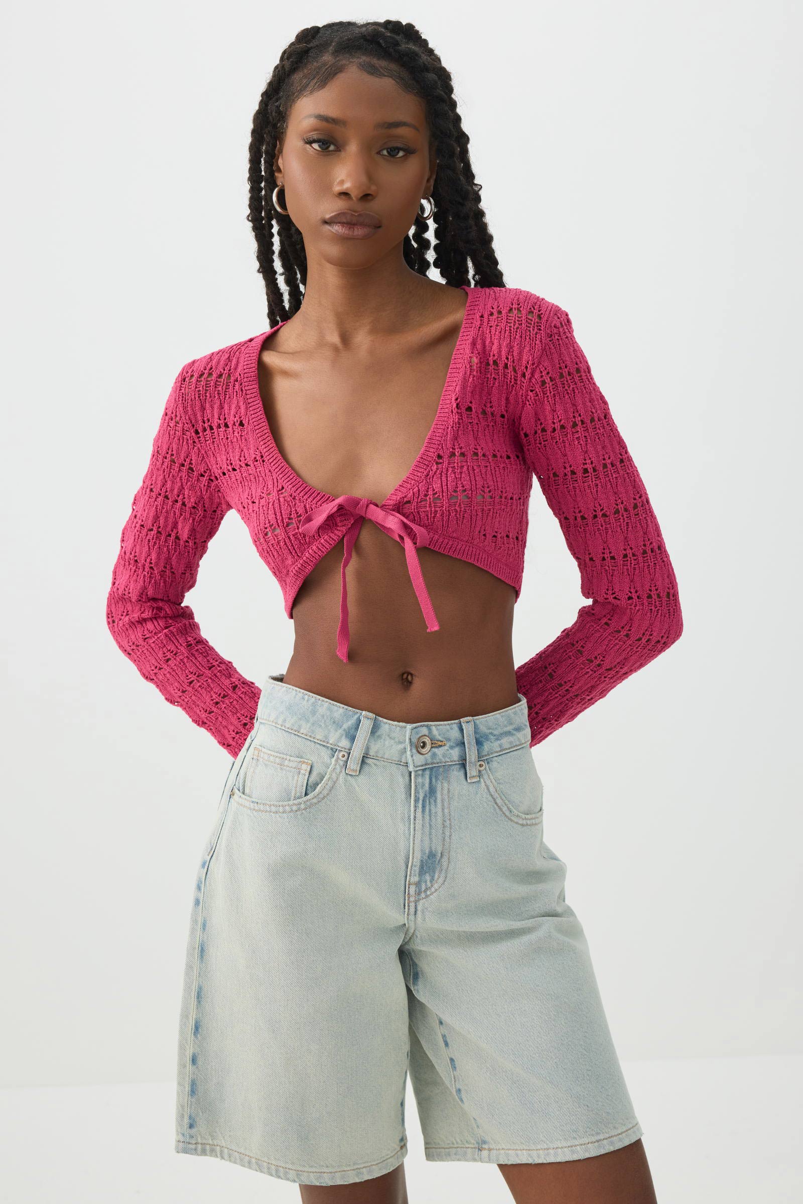 Crop Open Stitch Shrug - Image 2