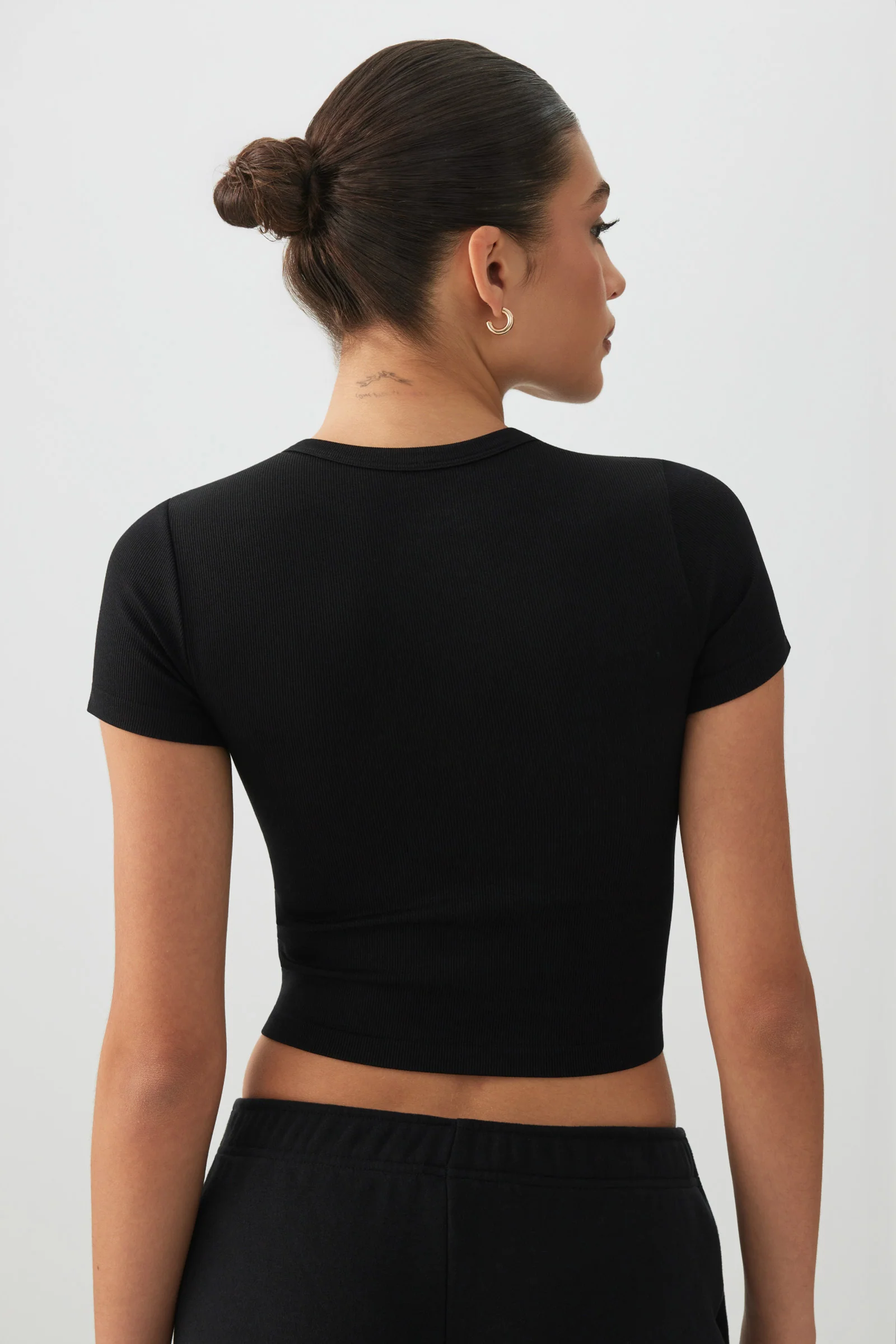 Crop Seamless Crew Neck T-Shirt - Image 3
