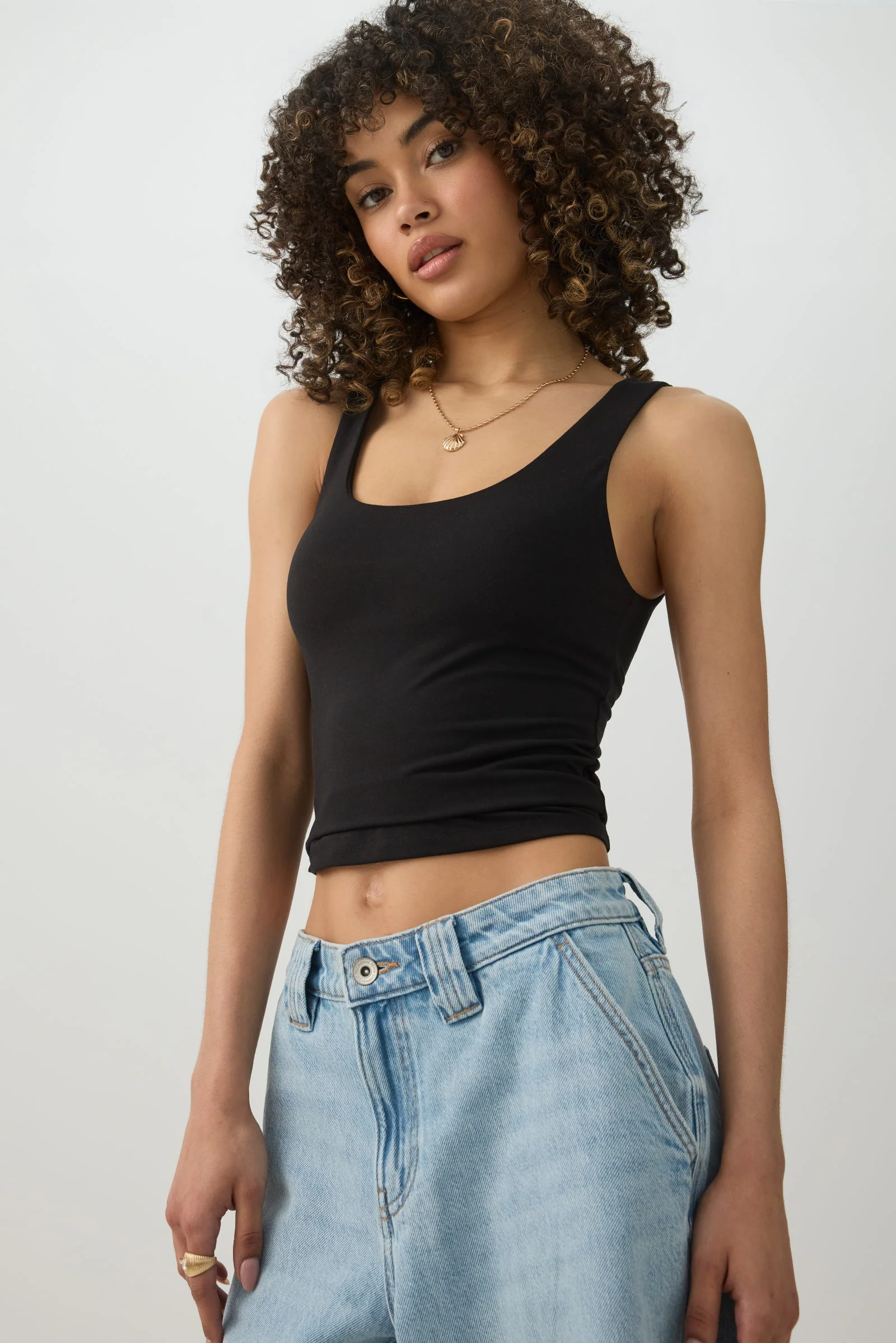 Crop Tank Top With Built In Bra