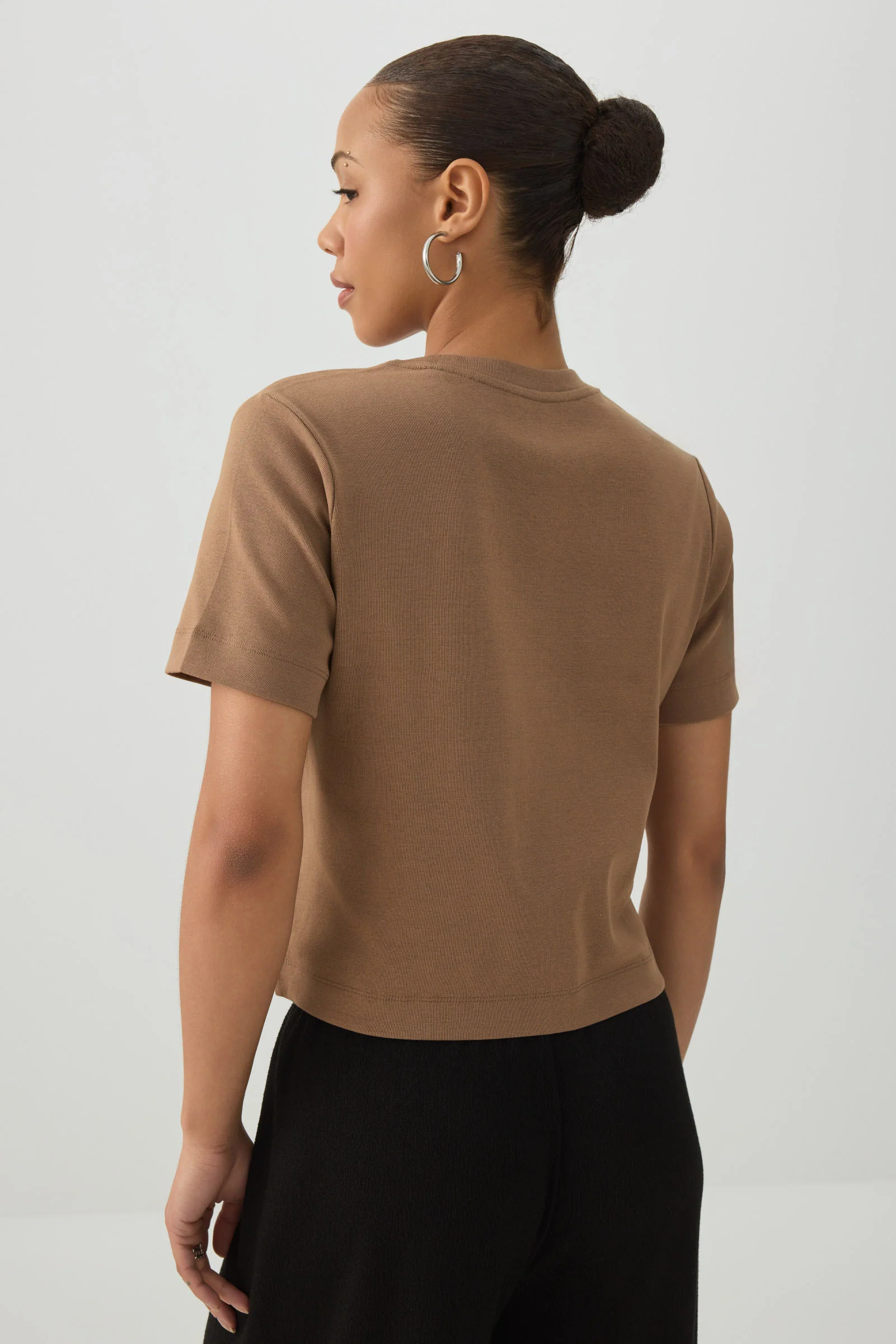 Cropped Boxy Crew Neck T-Shirt - Image 4