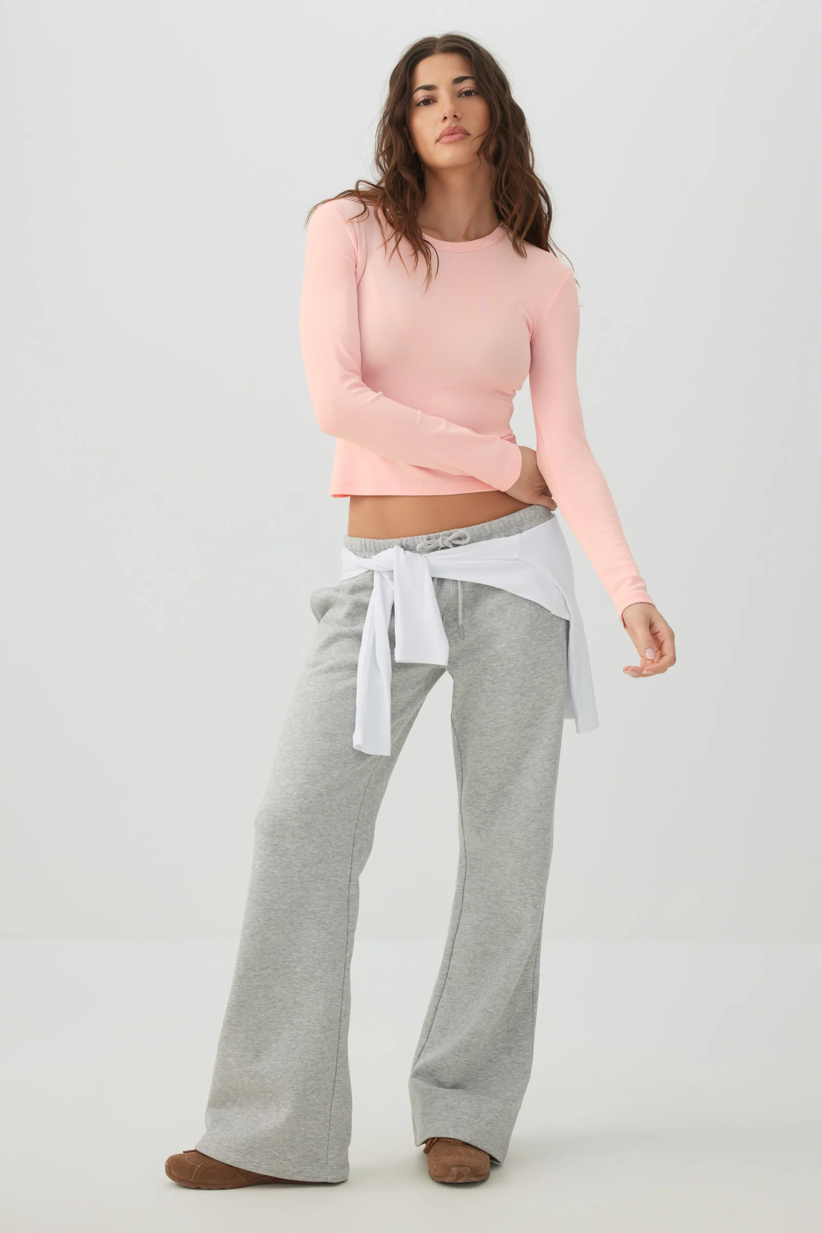 Cropped Rib Crew Top - Image 2