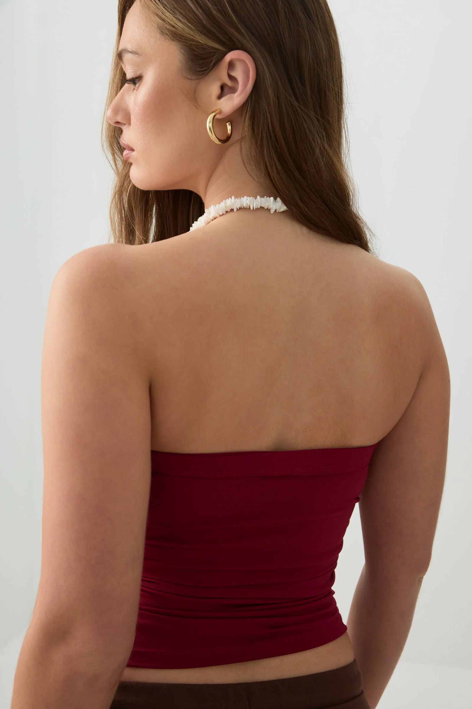 Cropped Ruched Tube Top - Image 4