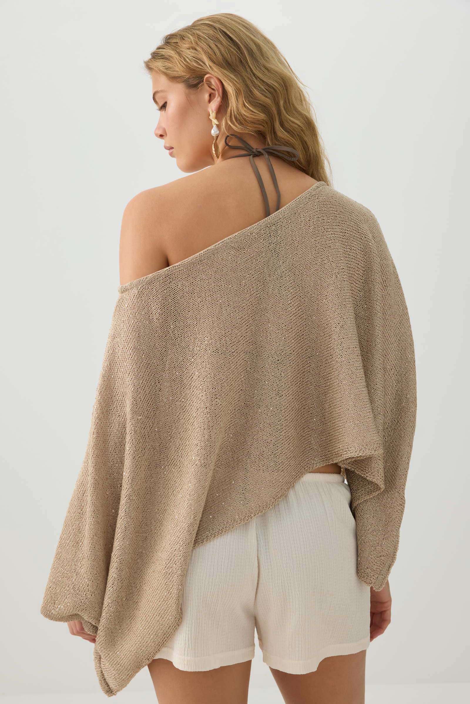 Cropped Sweater Cape - Image 5