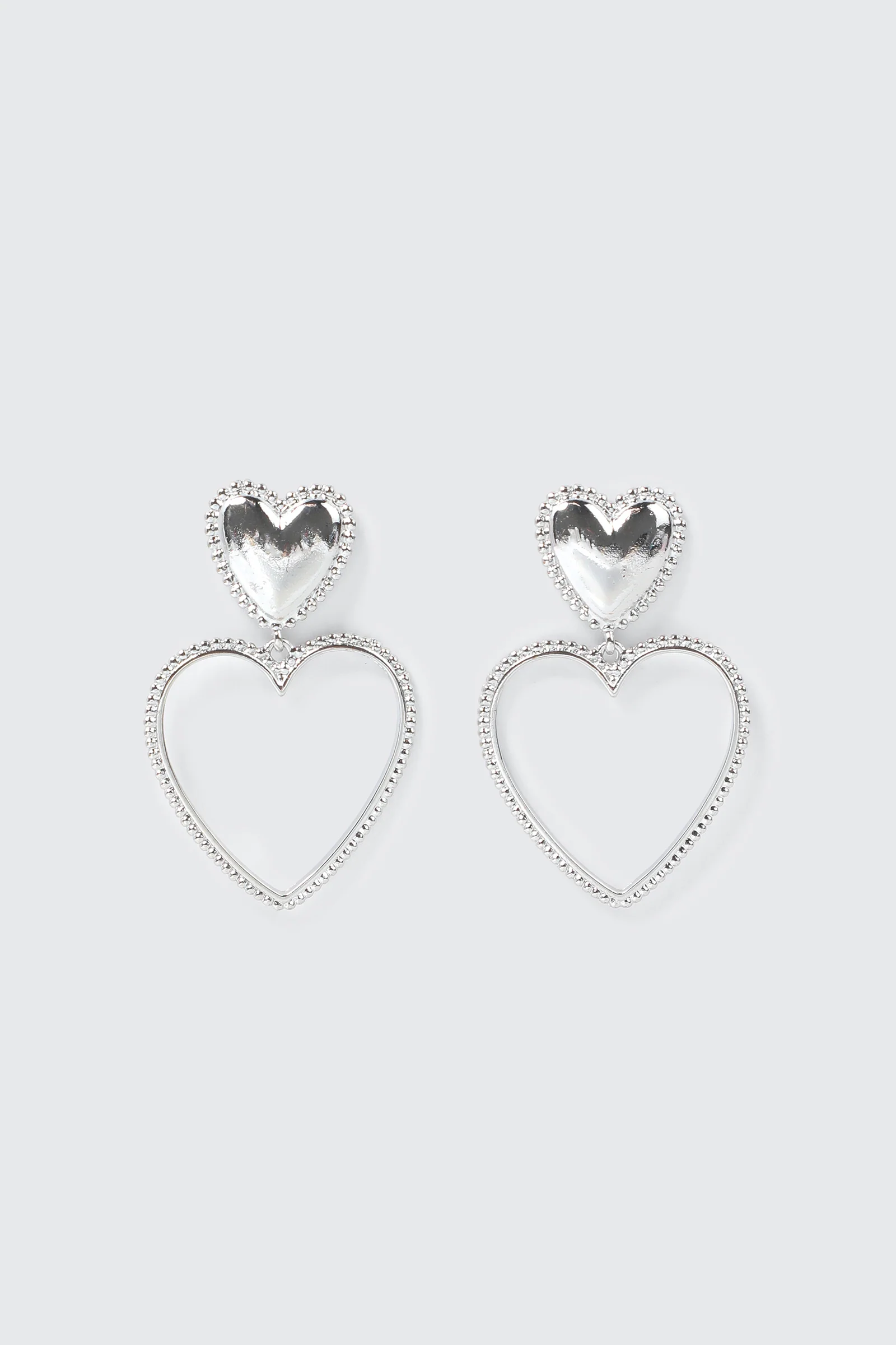 Double Heart Drop Earrings