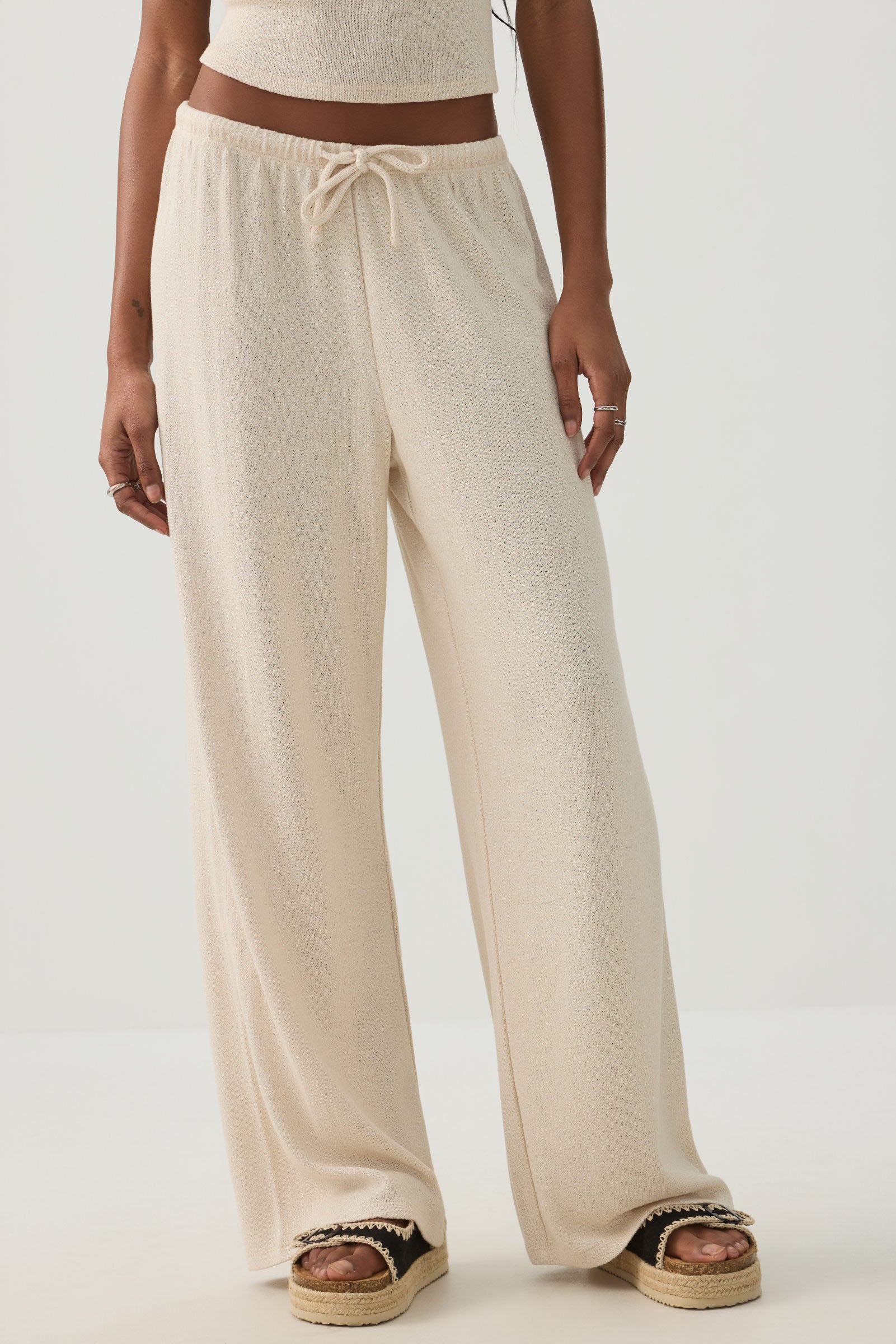 Drawstring Wide Leg Pants - Image 2