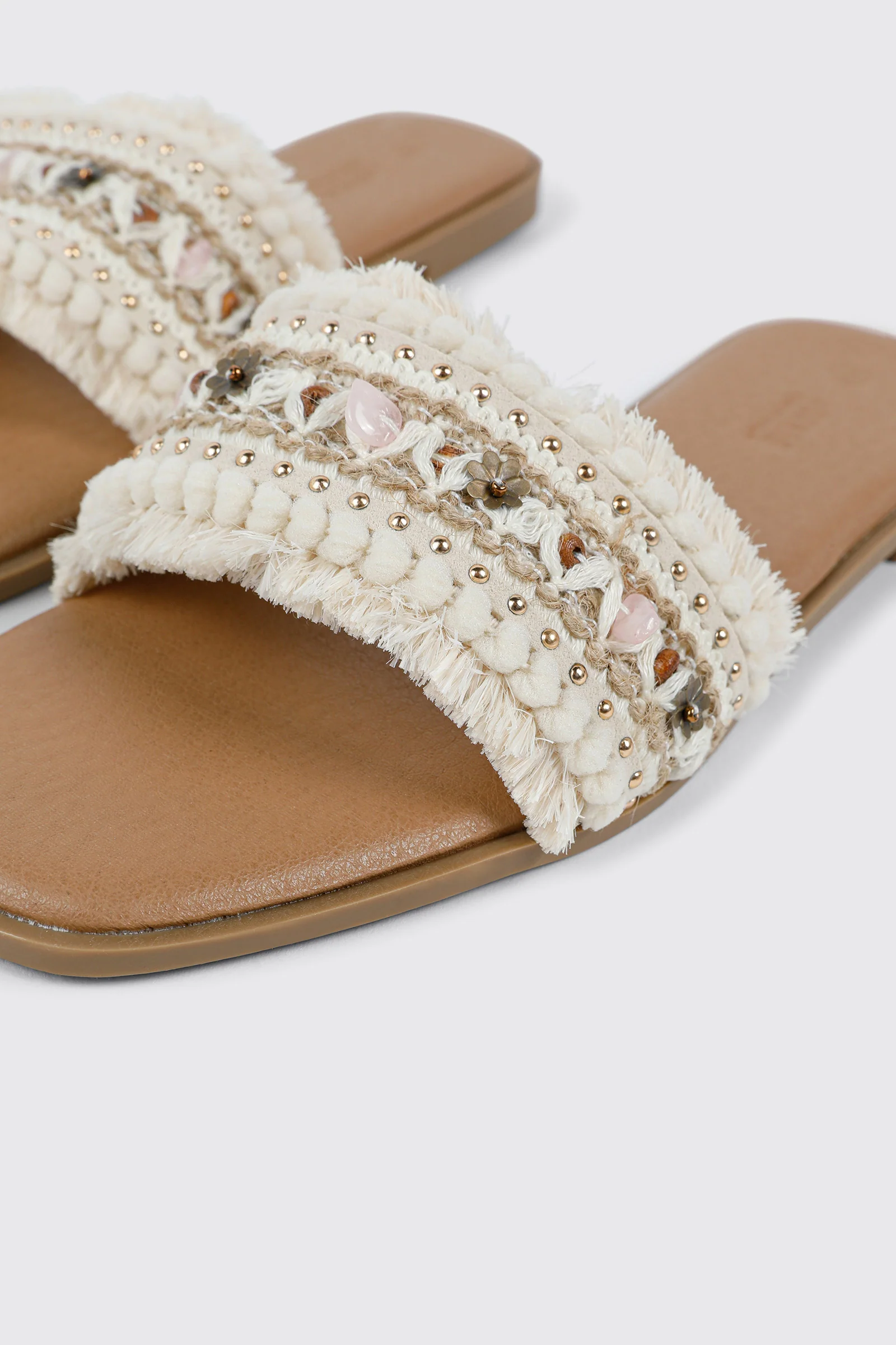 Embellished Raffia Sandals - Image 3