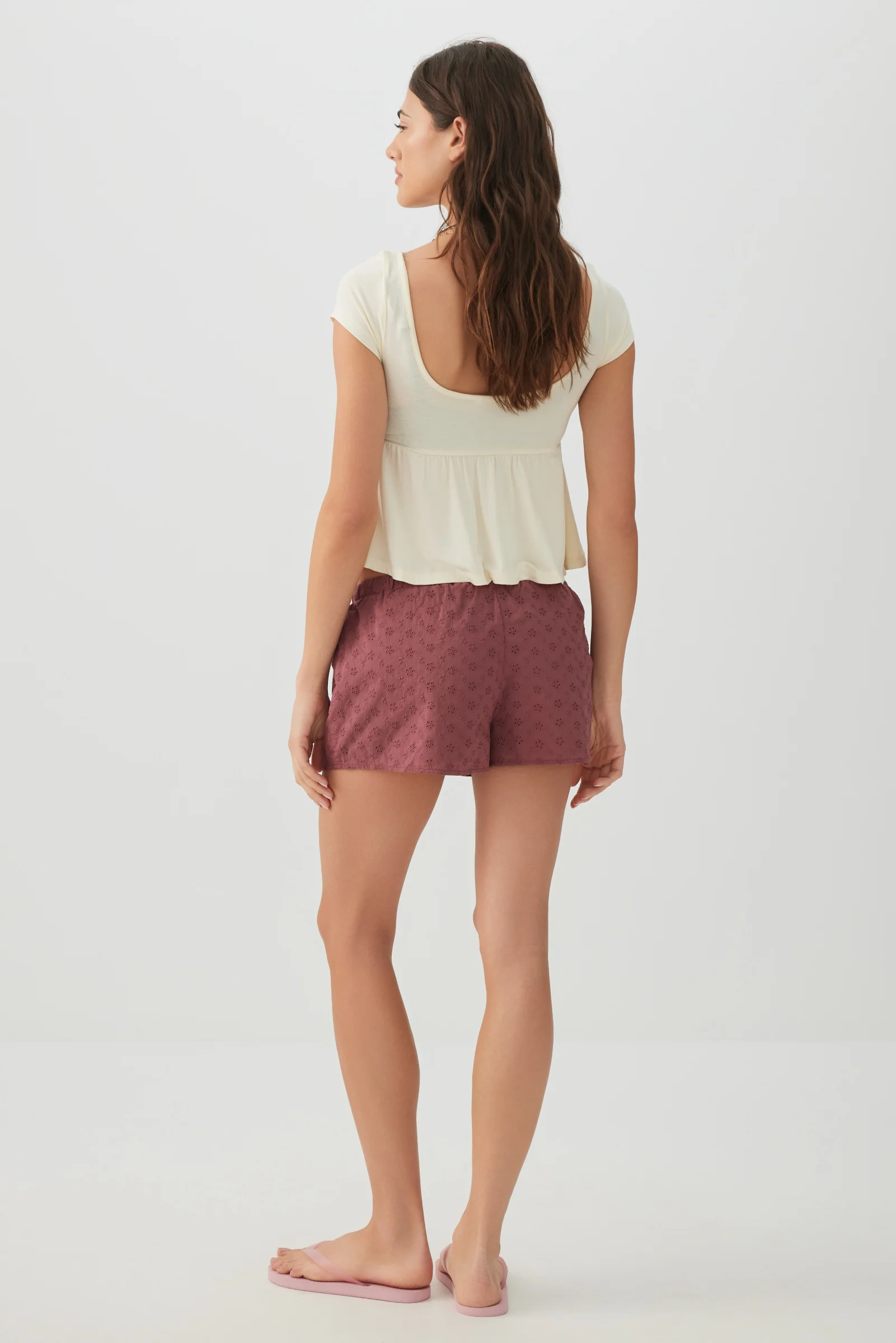 Eyelet Drawstring Shorts - Image 4