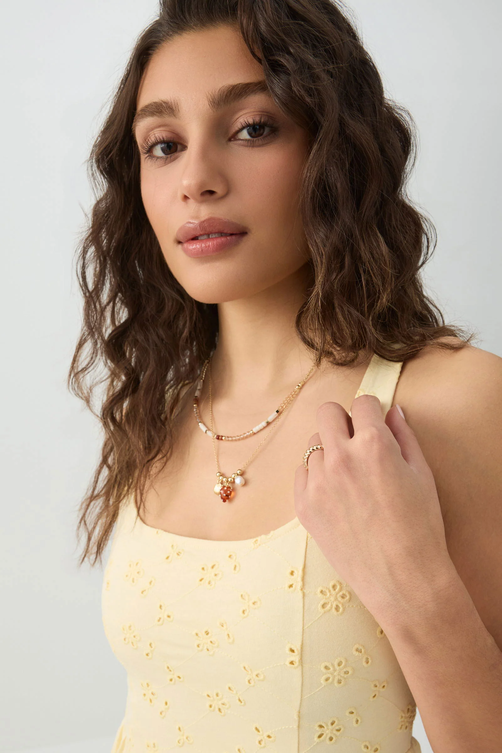 Eyelet Mini Dress with V Waist detail - Image 3