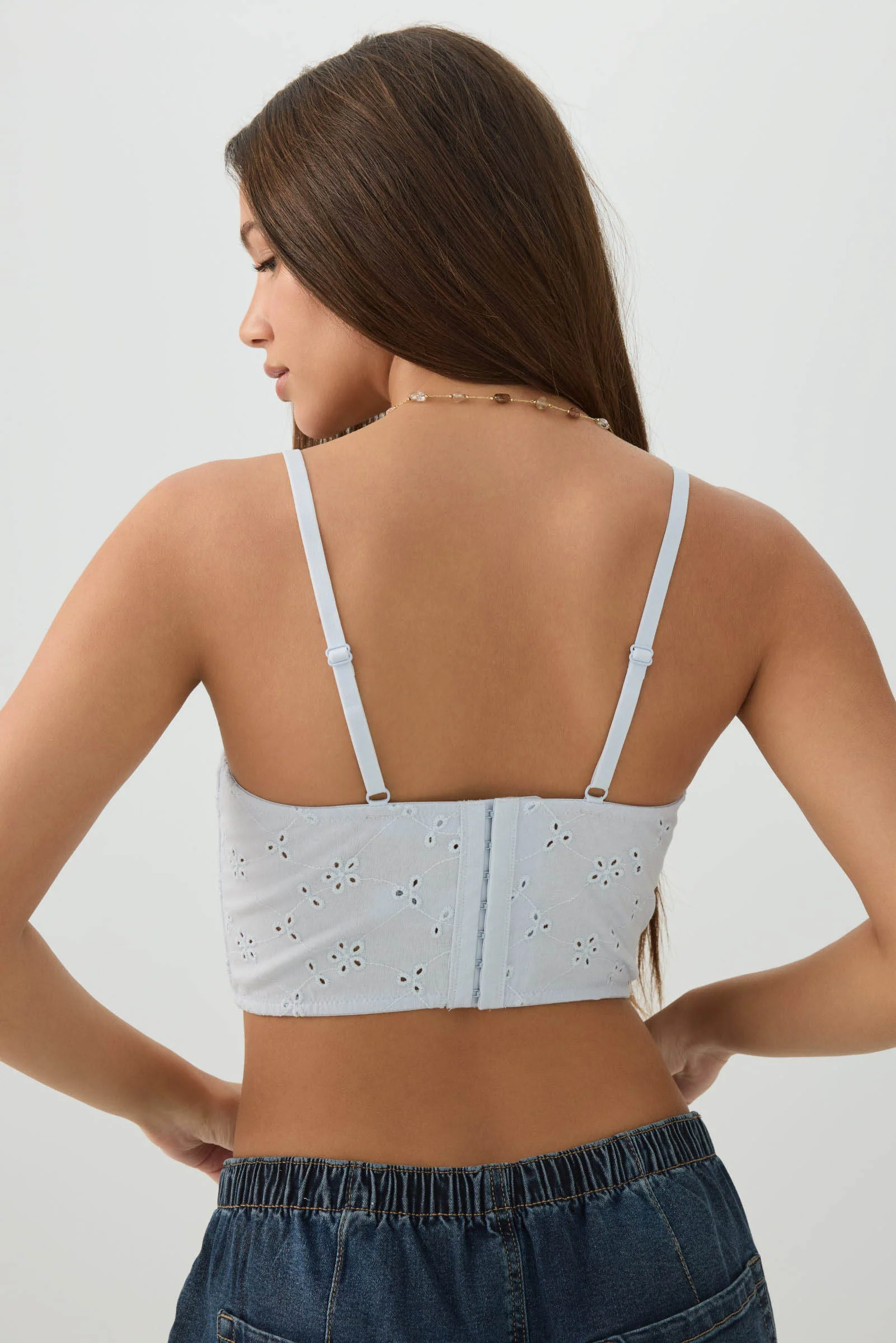 Eyelet Ultra Cropped Bustier Top - Image 4