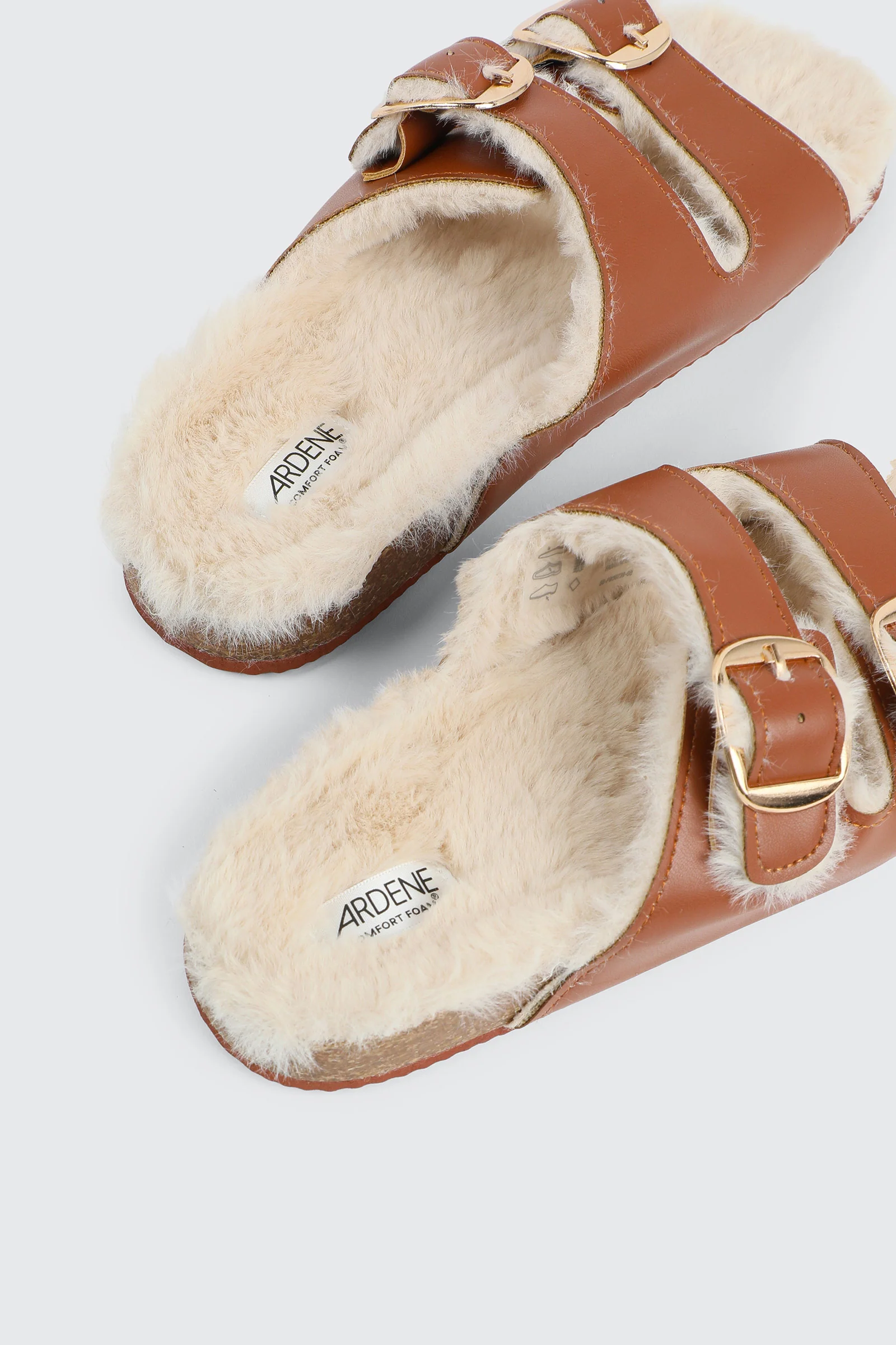 Faux Fur Lined Buckled Sandals - Image 3