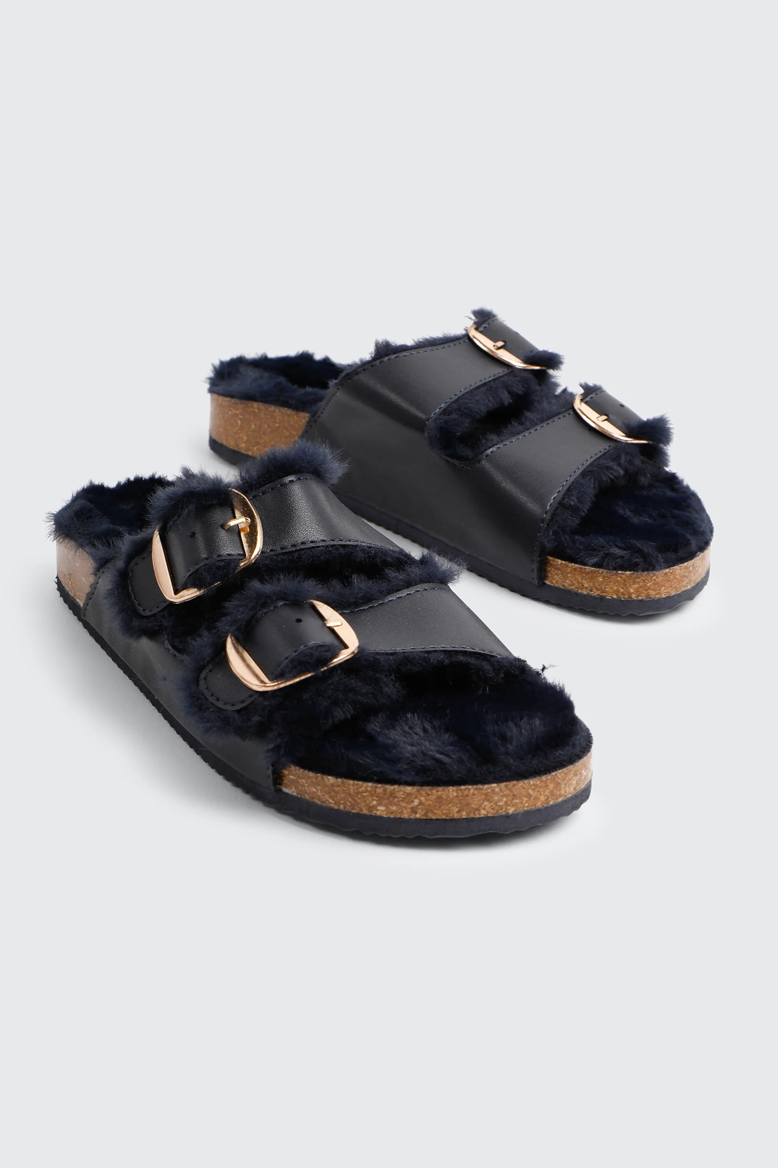 Faux Fur Lined Buckled Sandals - Image 2