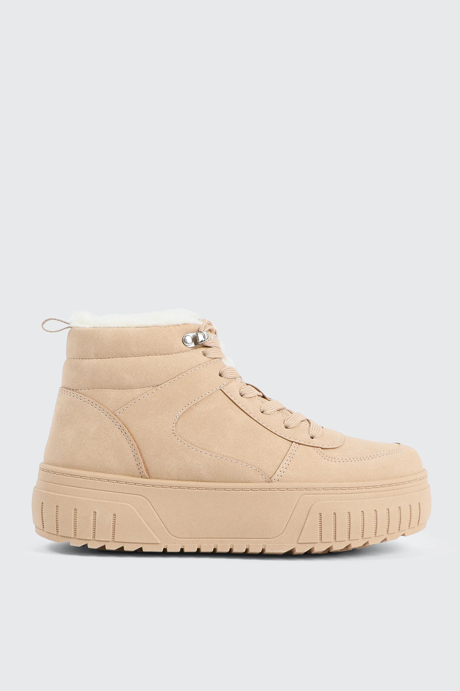 Faux Fur Lined High Top Sneakers
