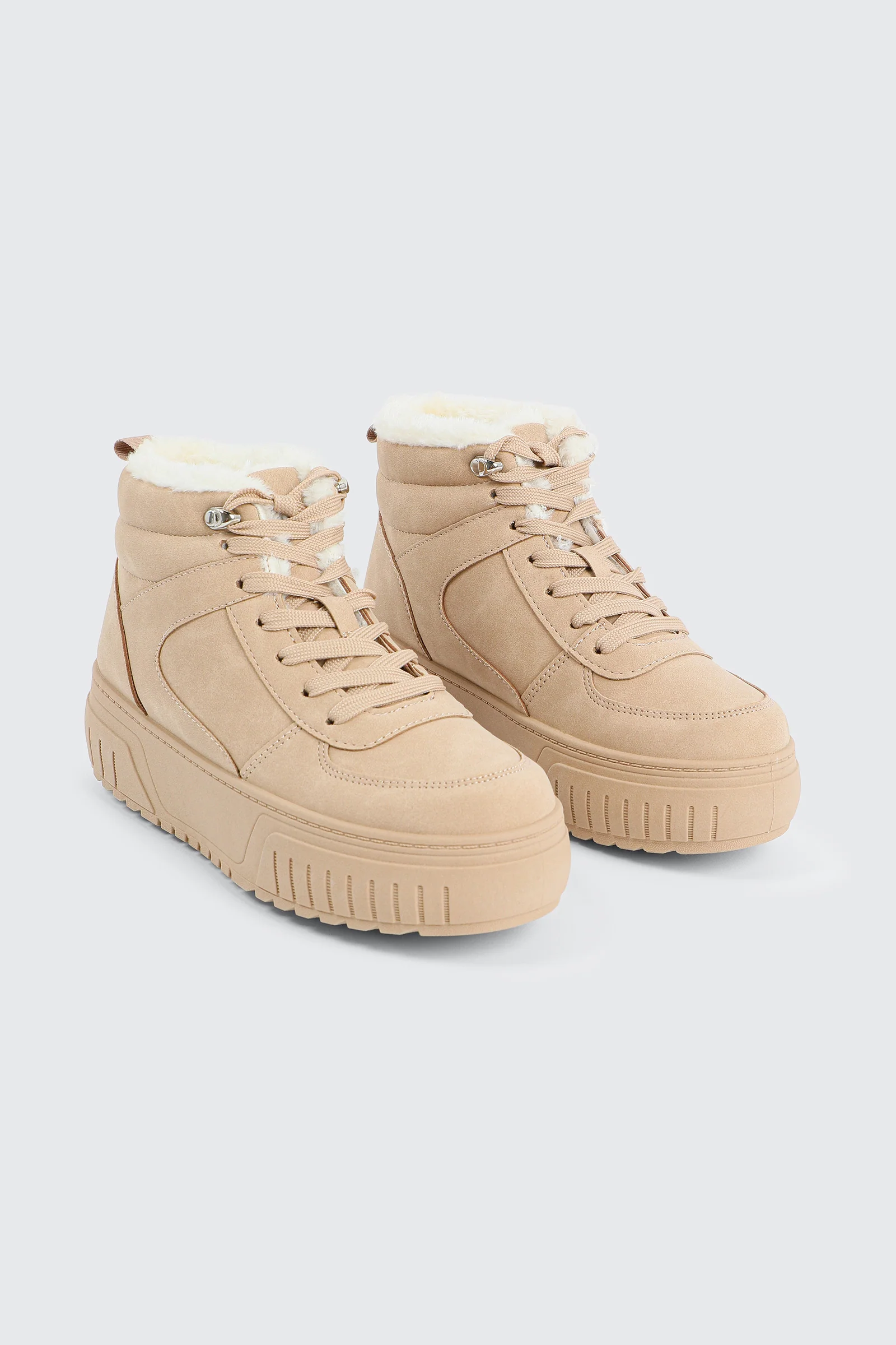 Faux Fur Lined High Top Sneakers - Image 2