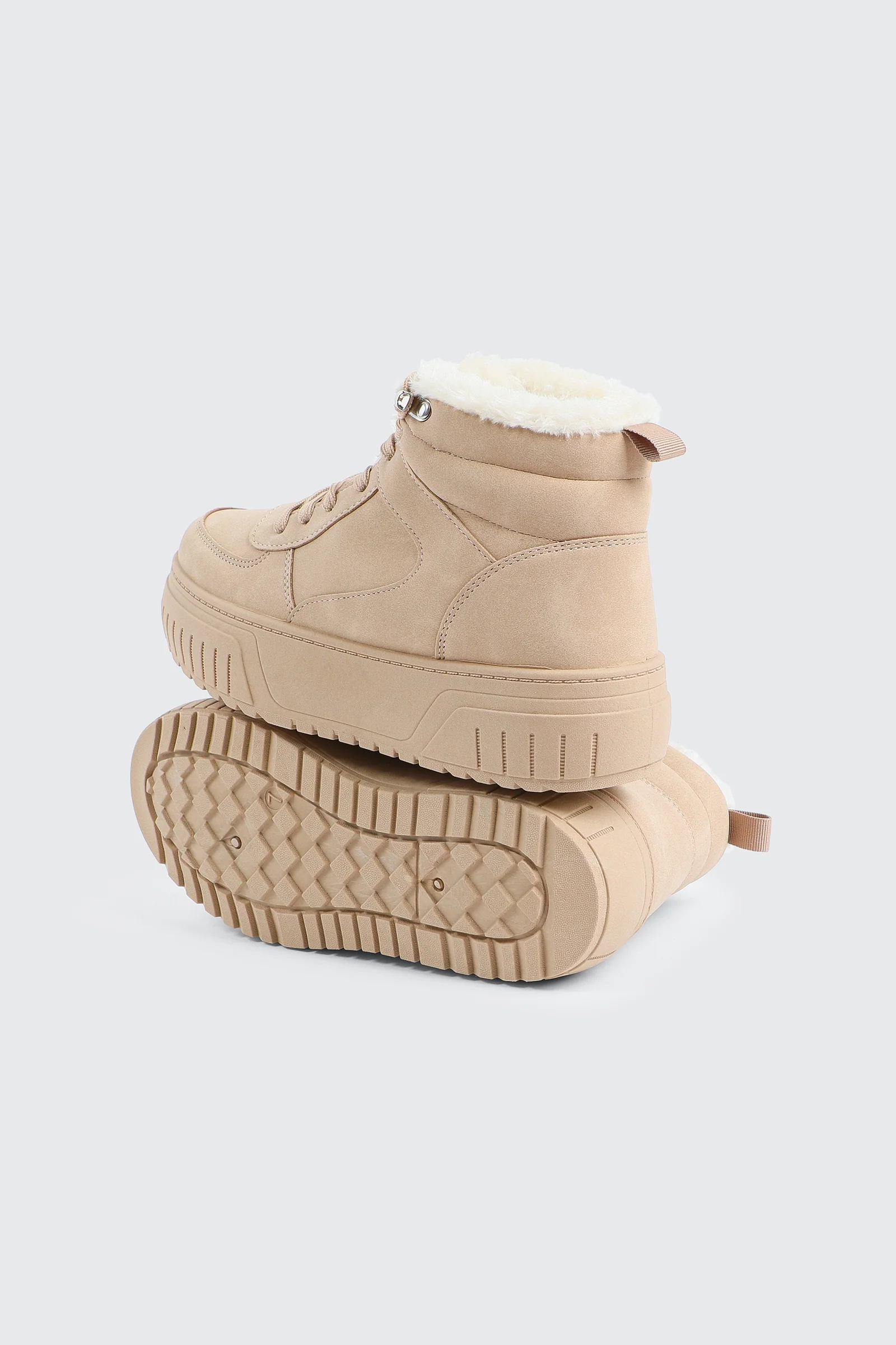 Faux Fur Lined High Top Sneakers - Image 3
