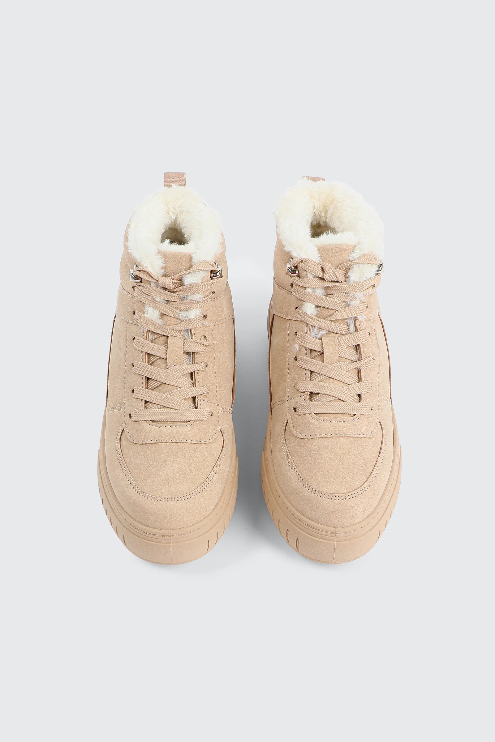 Faux Fur Lined High Top Sneakers - Image 4