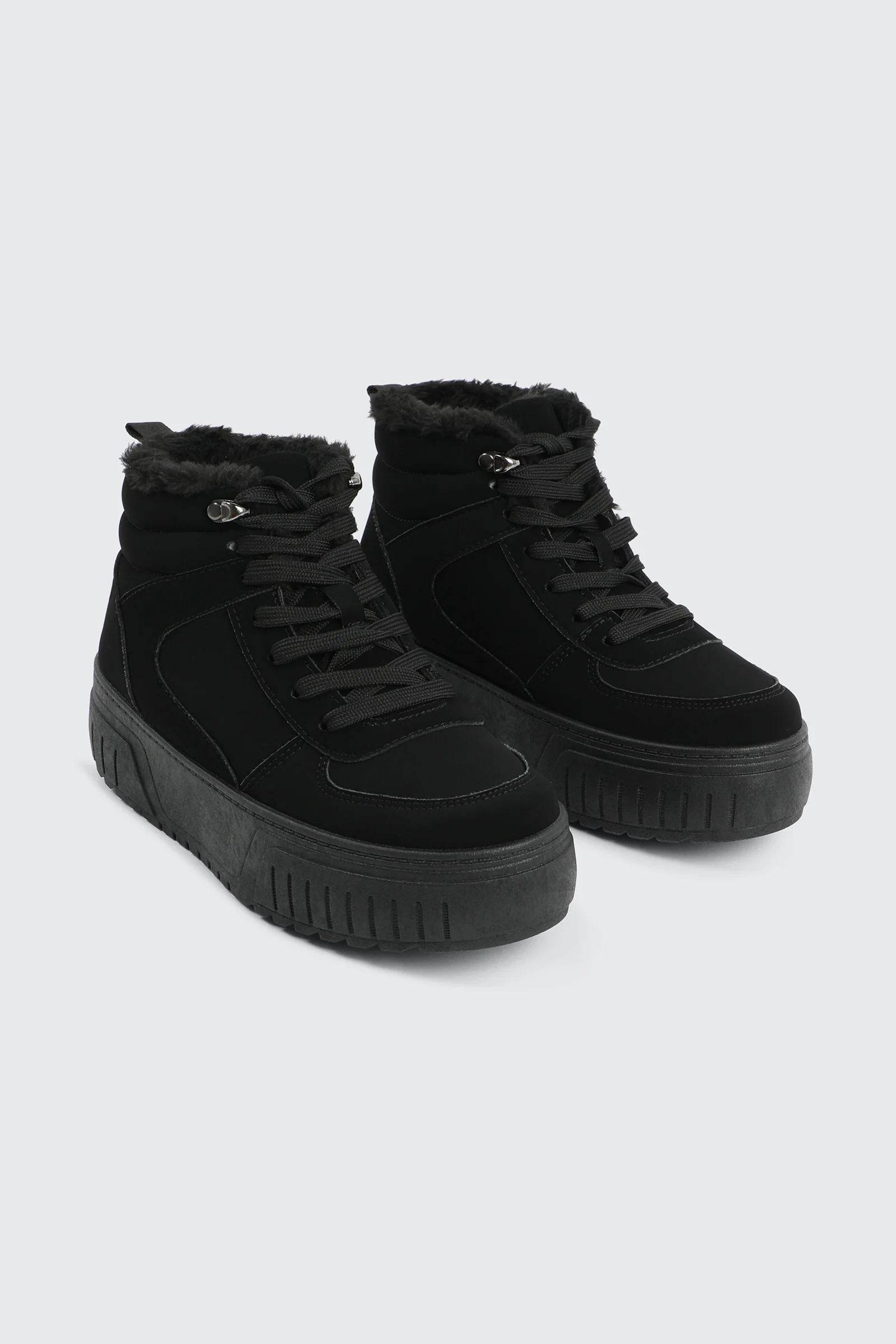 Faux Fur Lined High Top Sneakers - Image 2