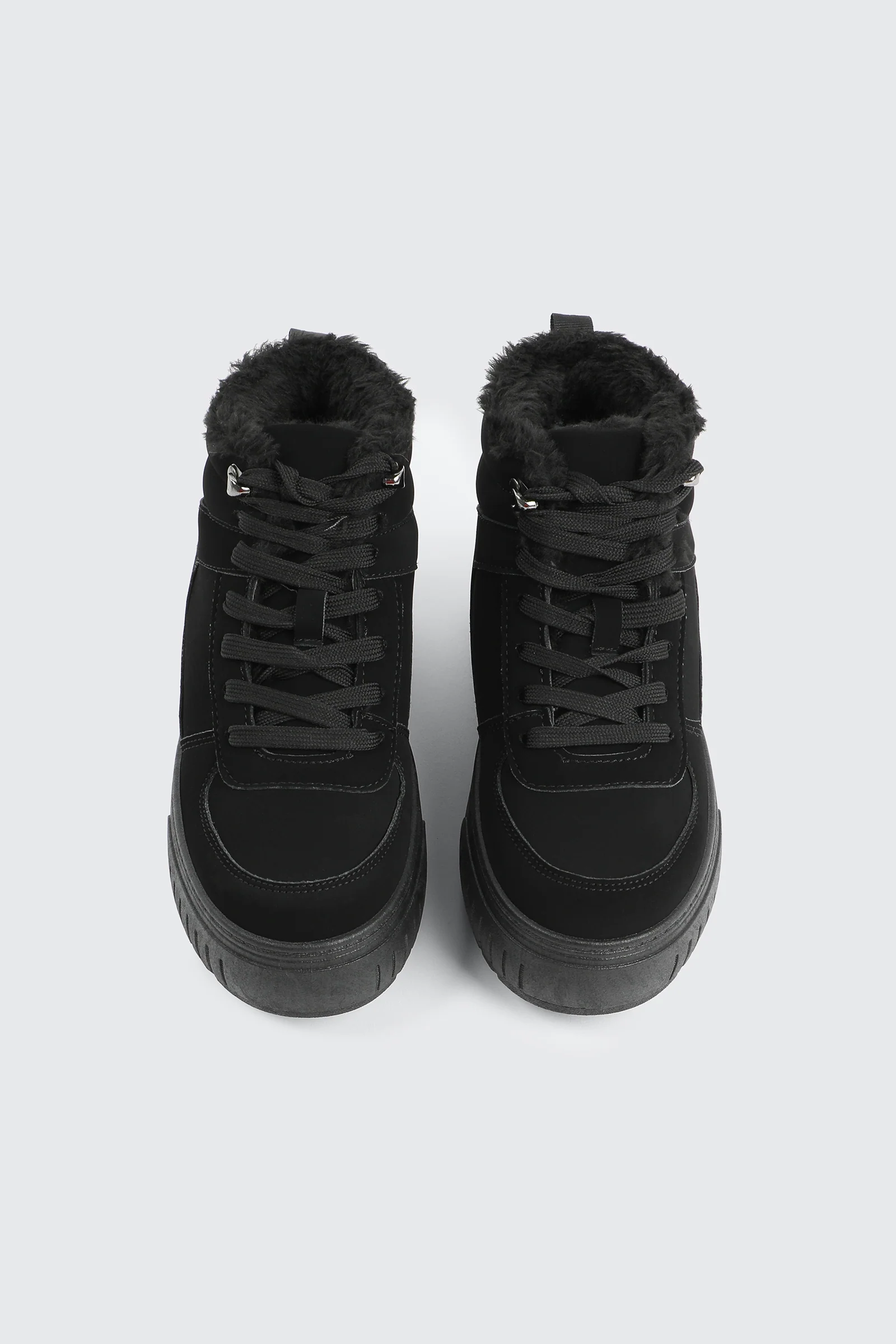 Faux Fur Lined High Top Sneakers - Image 4